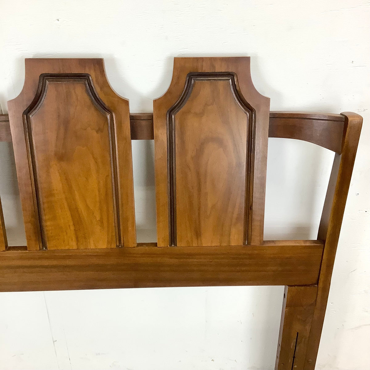 Vintage Walnut Mid-Century Modern Full Bed Frame