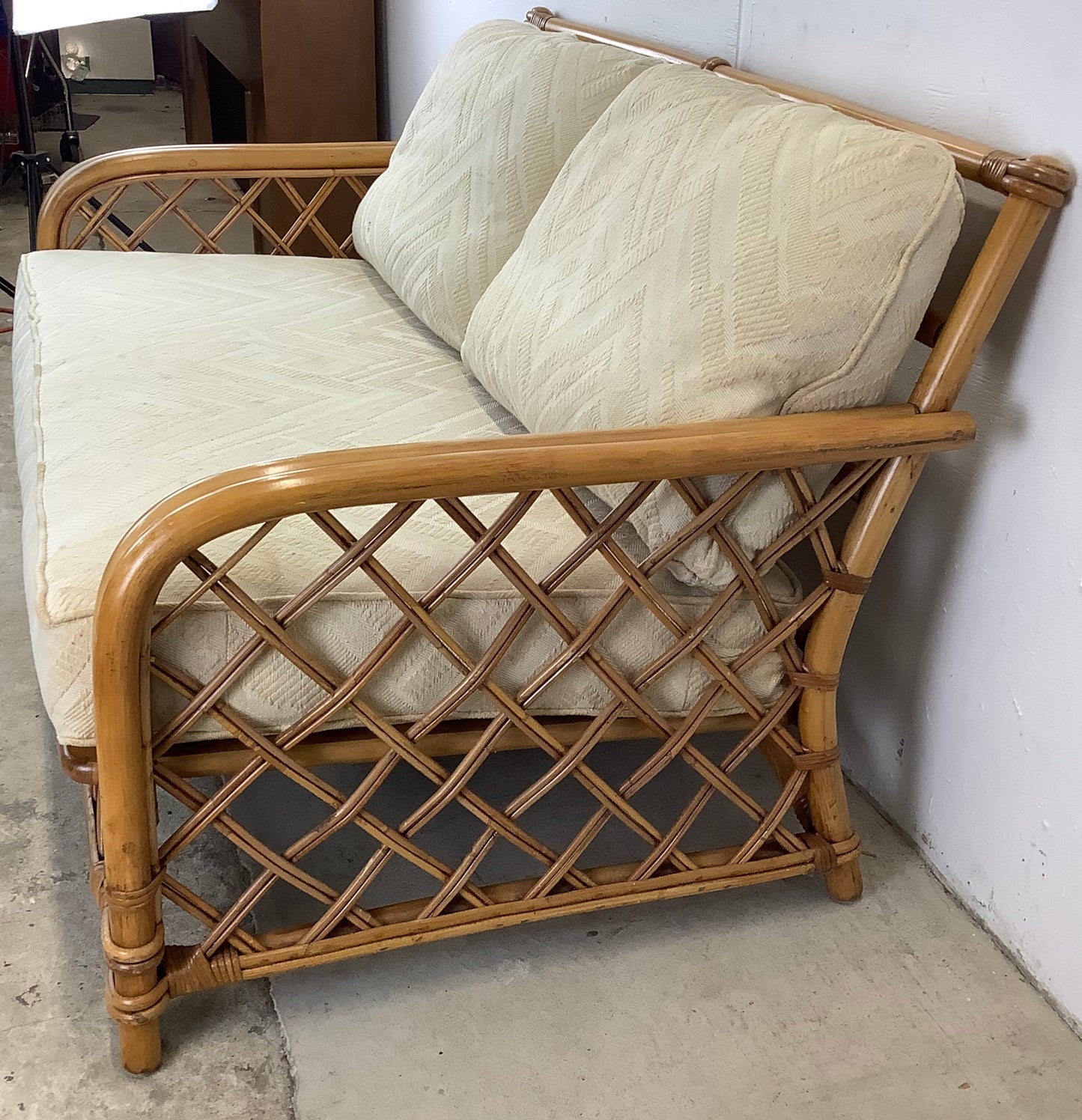 Vintage Ficks Reed Rattan Loveseat