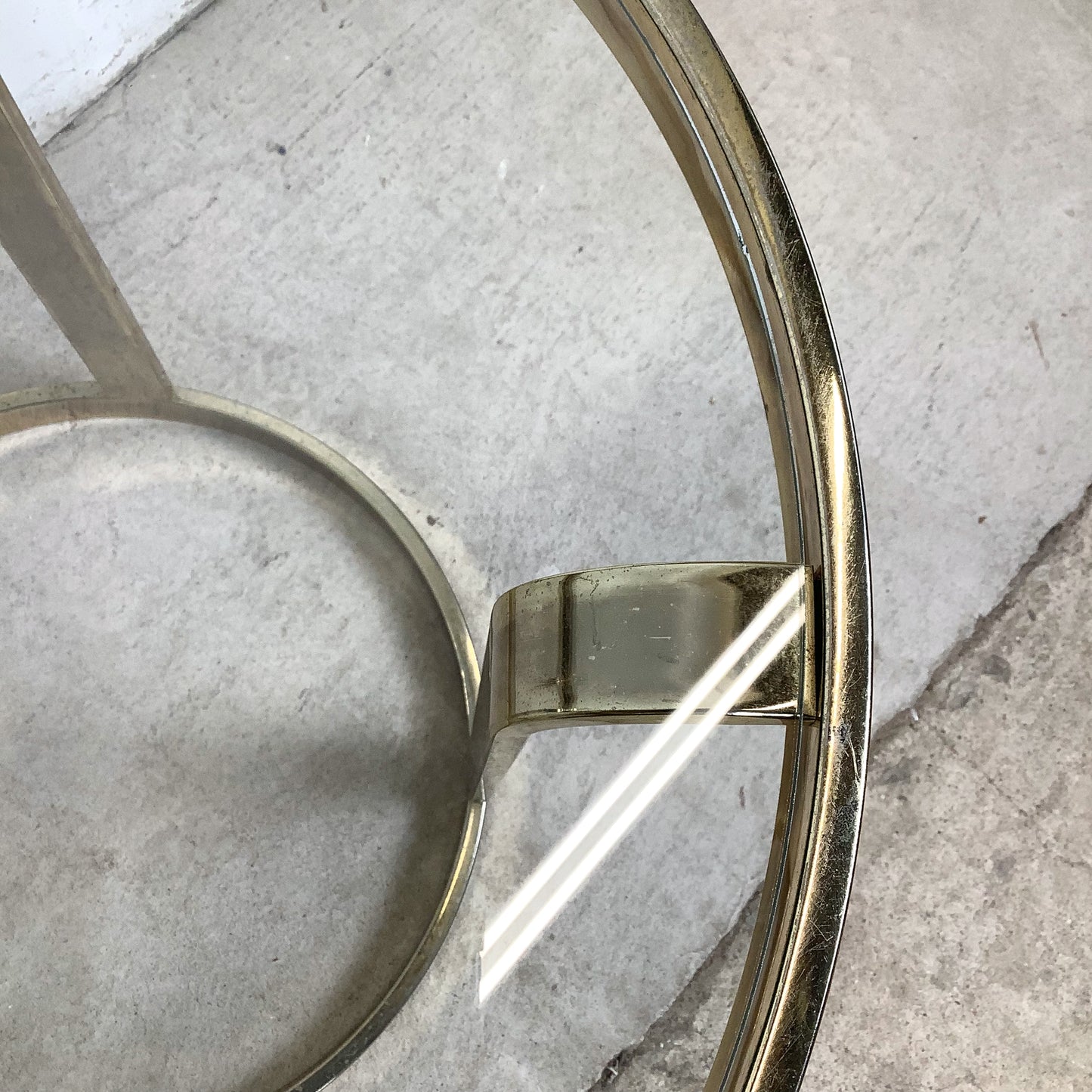 Pair of Vintage Brass and Glass Side Tables