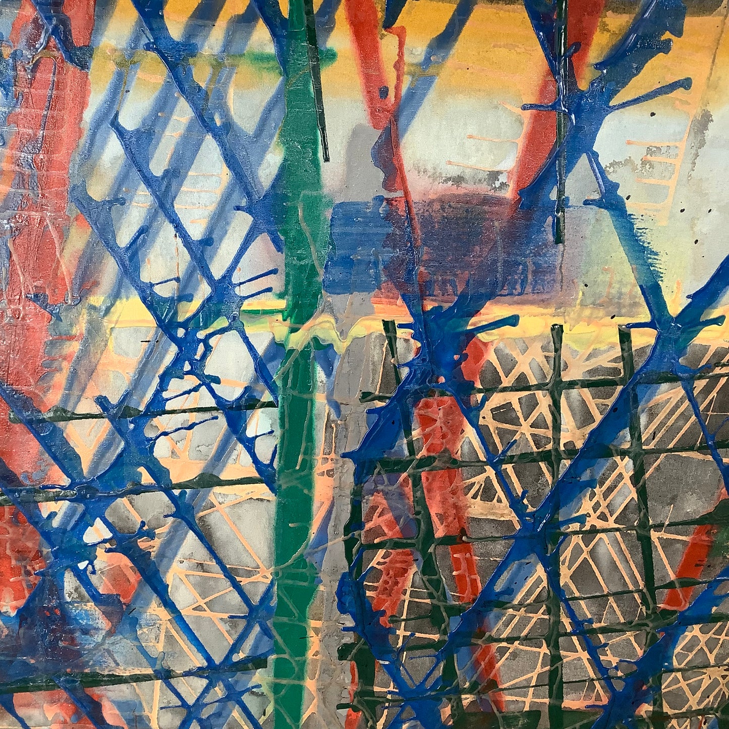 Large Contemporary Abstract Painting 70x59 – Architectural