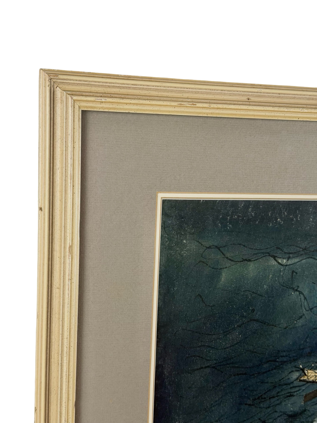 William H. Ferguson Signed Surrealist Carriage Crash Framed Mixed Media Artwork
