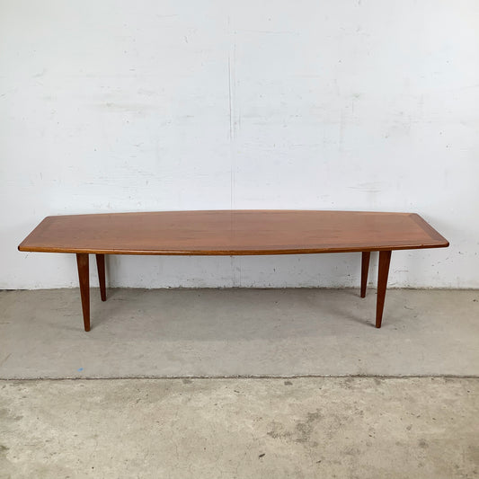 Scandinavian Modern Surfboard Teak Coffee Table