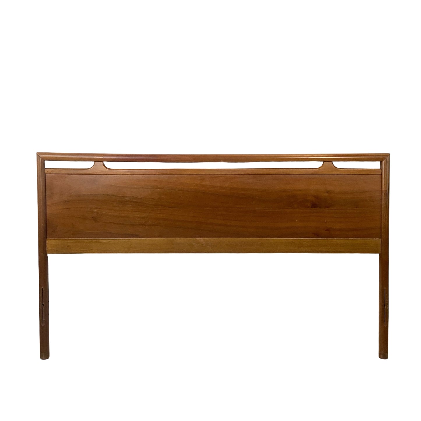 Mid-Century Modern Walnut Headboard | Vintage Full Size | Sculptural Cutout Detail