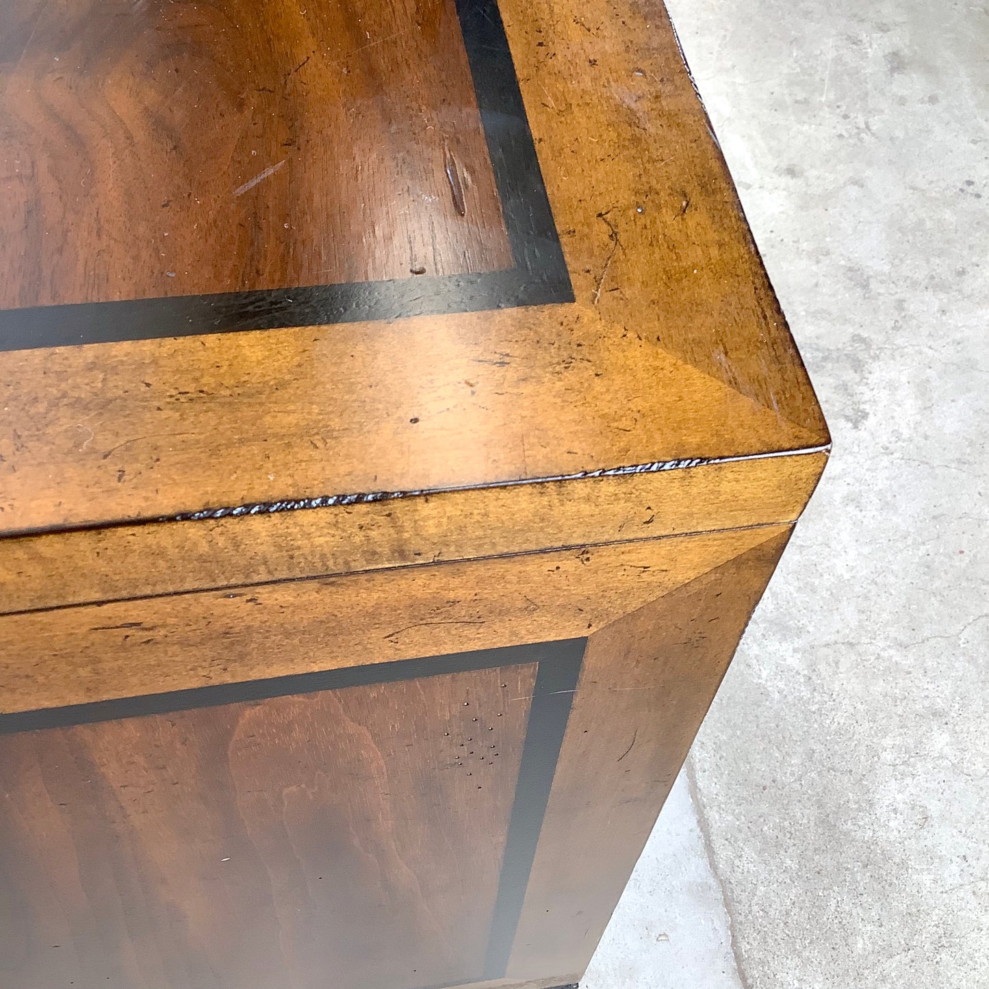 Transitional Two-Drawer Dresser With X Base