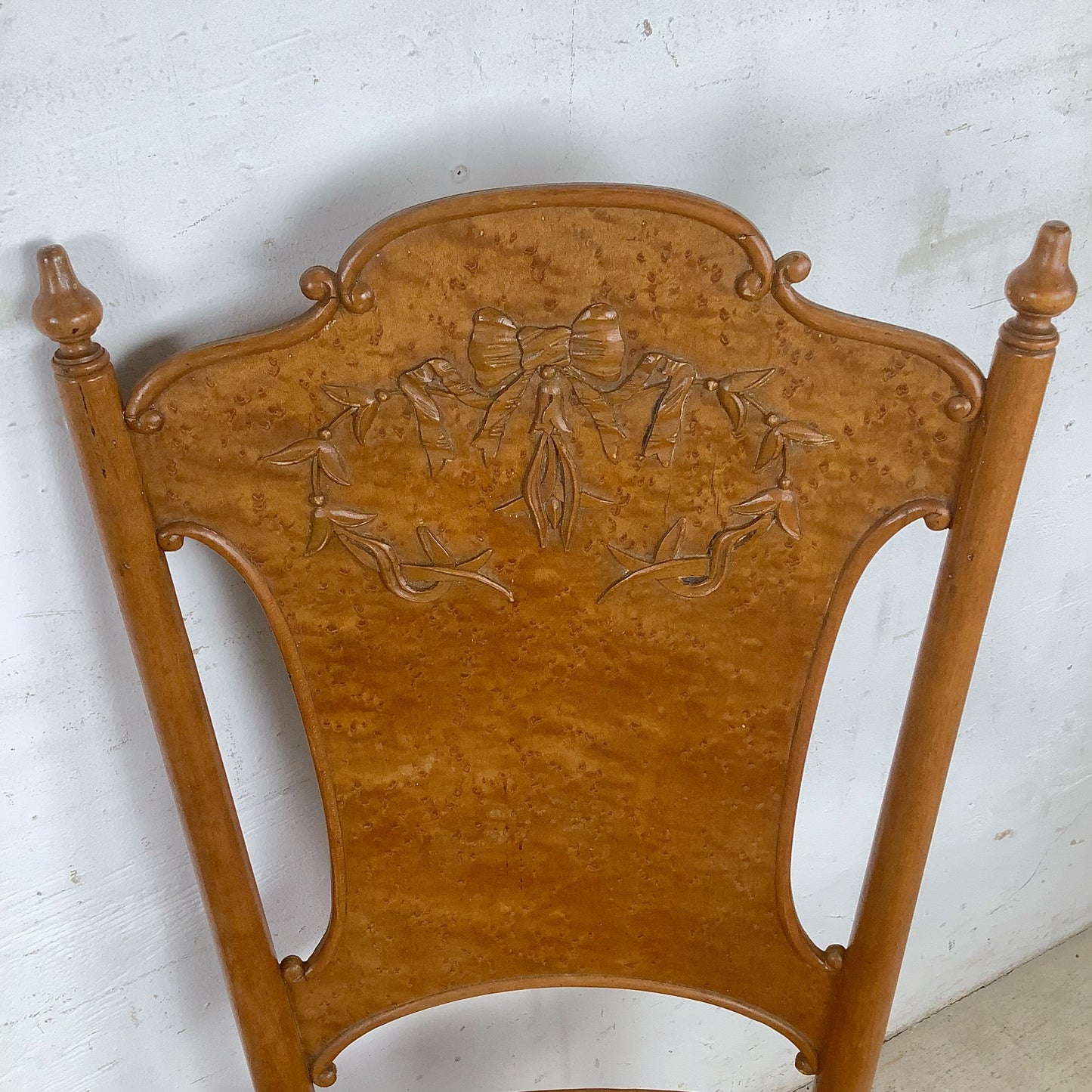 Antique Ribbon & Garland Caned Seat Side Chairs – Pair