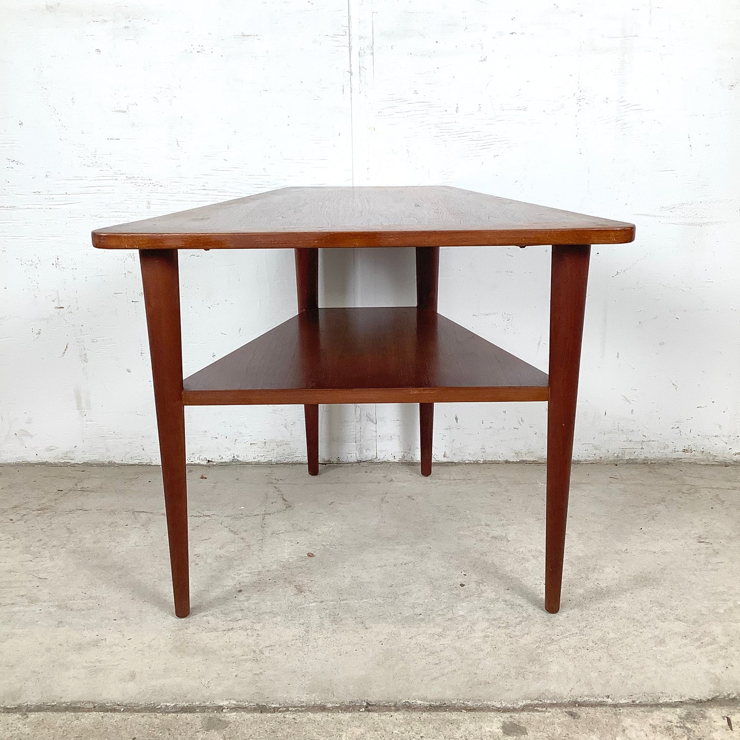 Vintage Trapezoidal Teak End Table