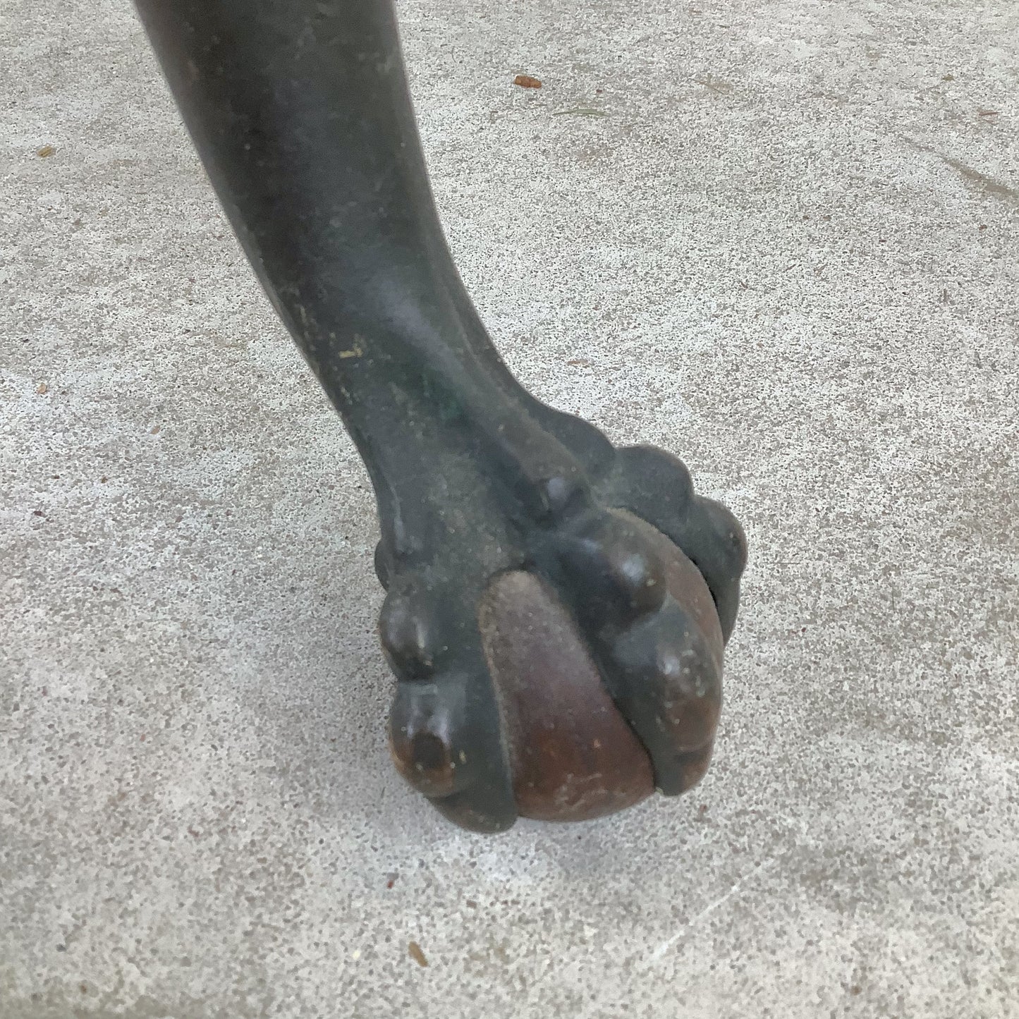 Antique Wood Table with Ball and Claw Feet