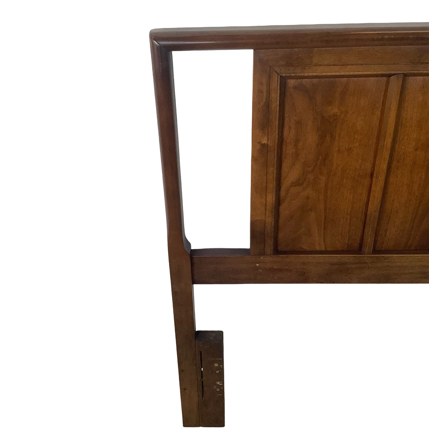 Mid-Century Modern Walnut Headboard | Vintage Full/Queen | Woven Panel Design