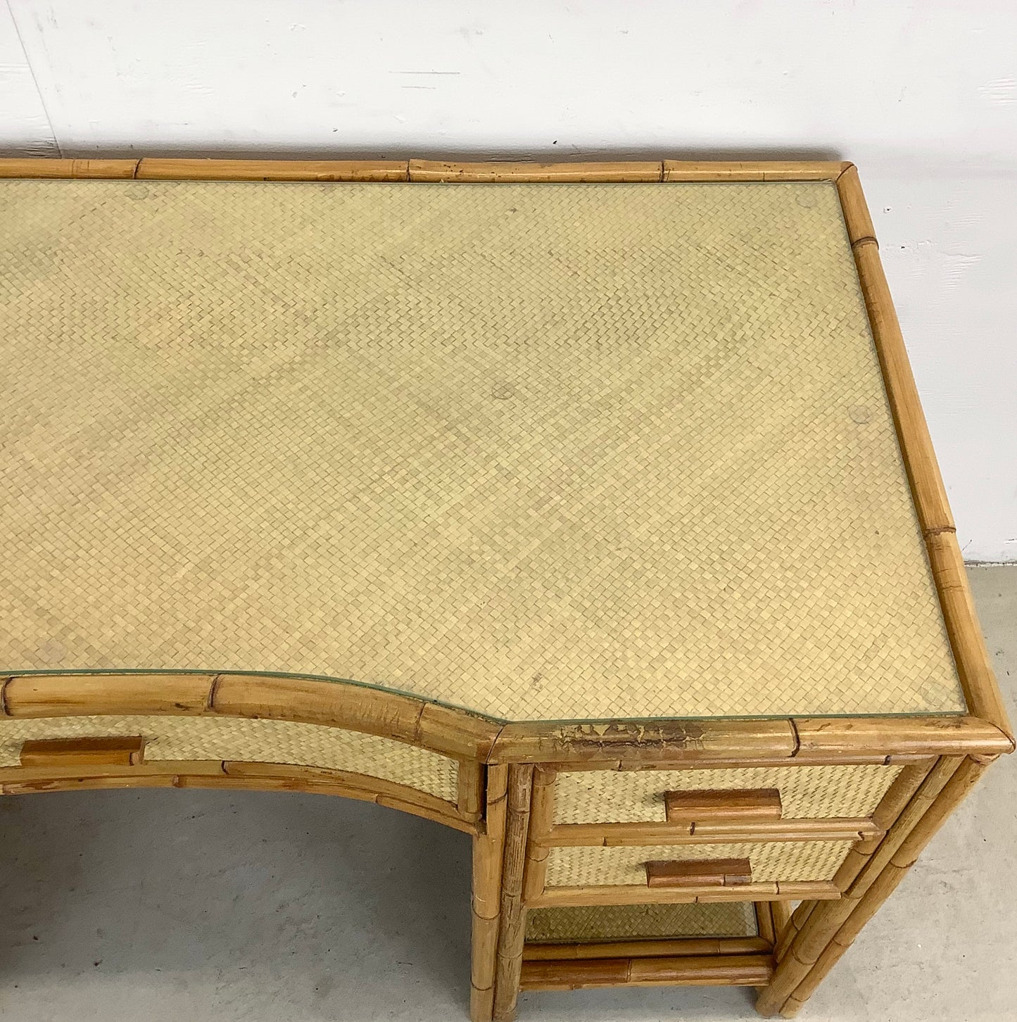 Vintage Bamboo Frame Writing Desk