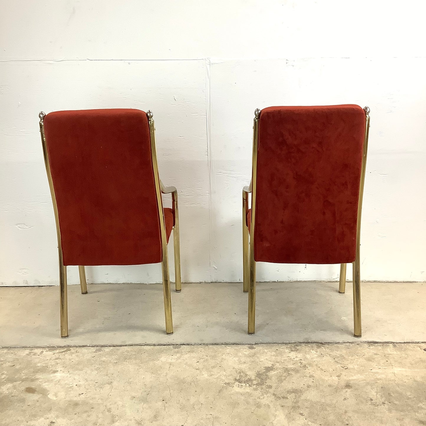 Vintage Modern Highback Red Dining Chairs by Chromcraft- Set of Six