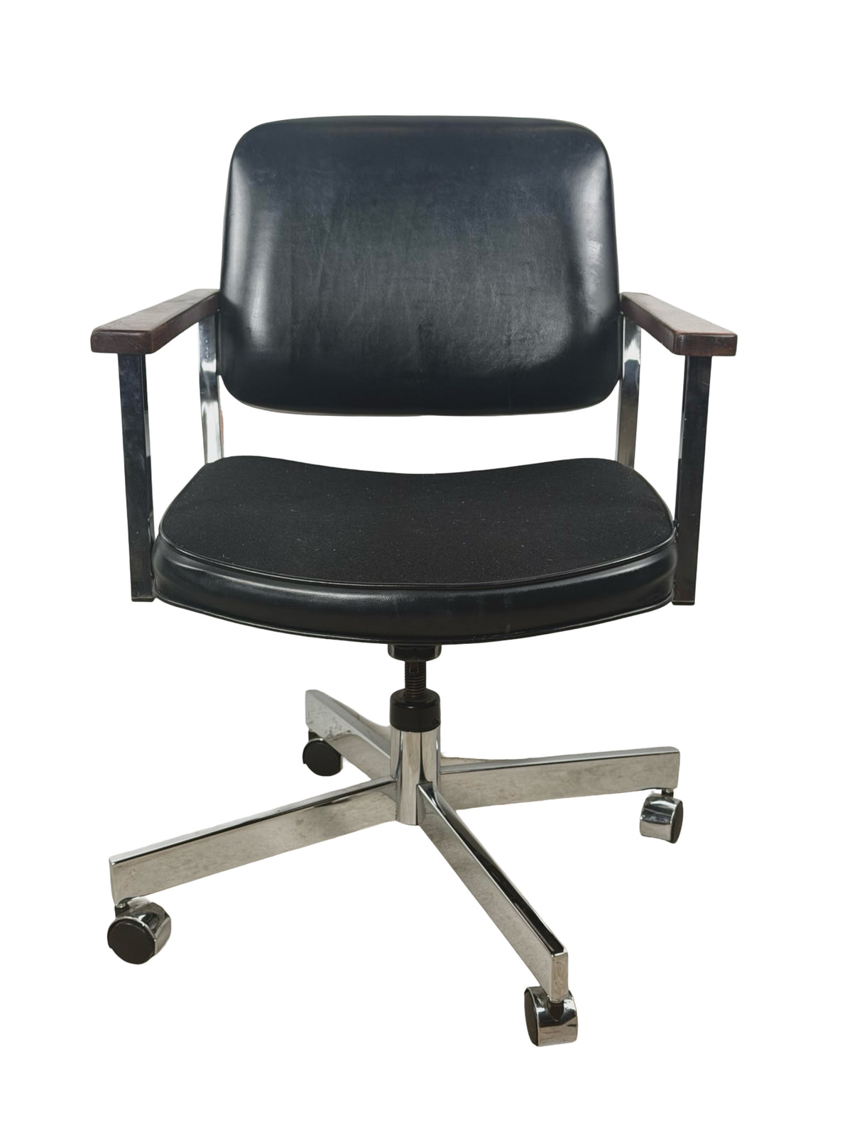 Vintage United Chair Co. Mid-Century Chrome Swivel Office Chair