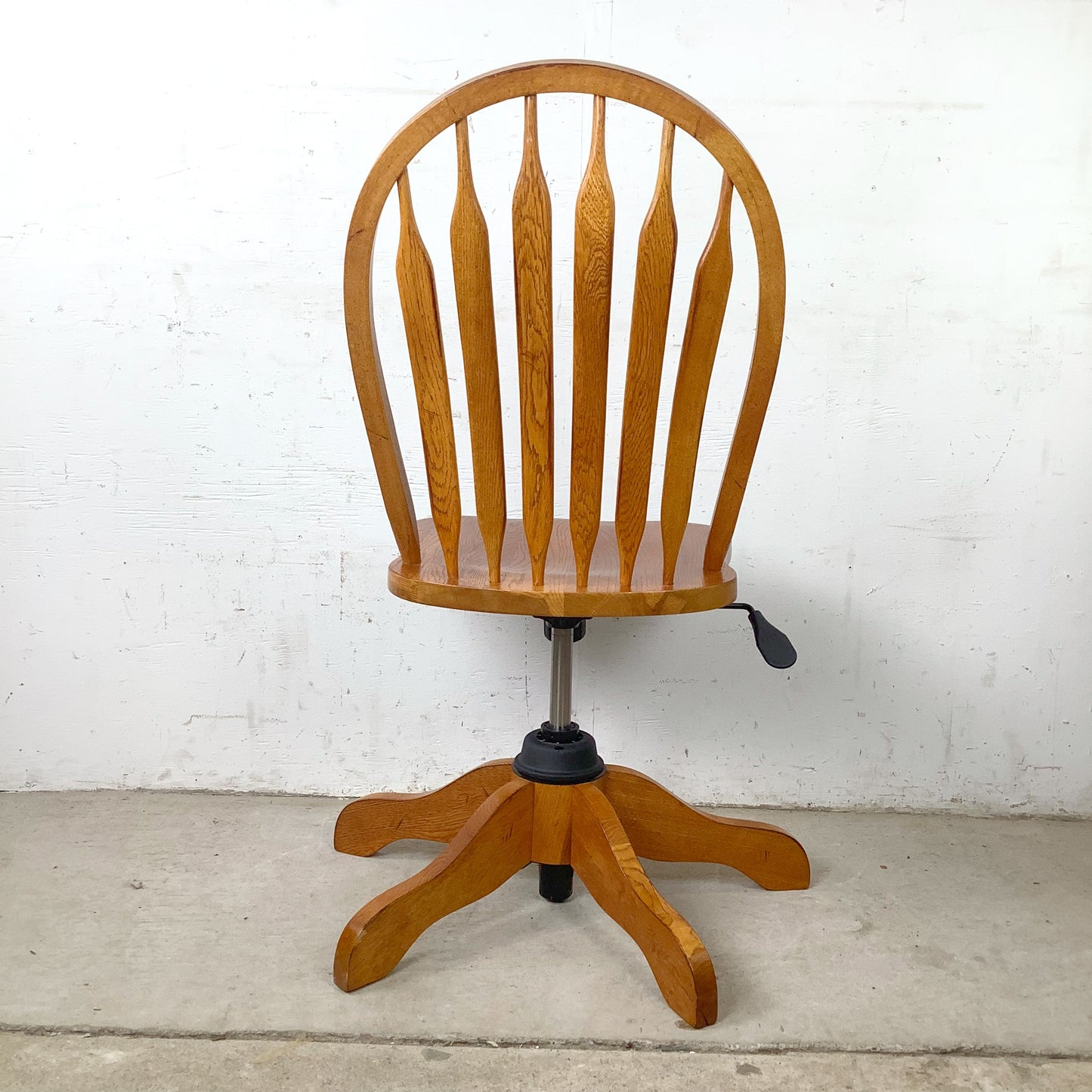 Vintage Scandinavian Modern Teak Swivel Desk Chair