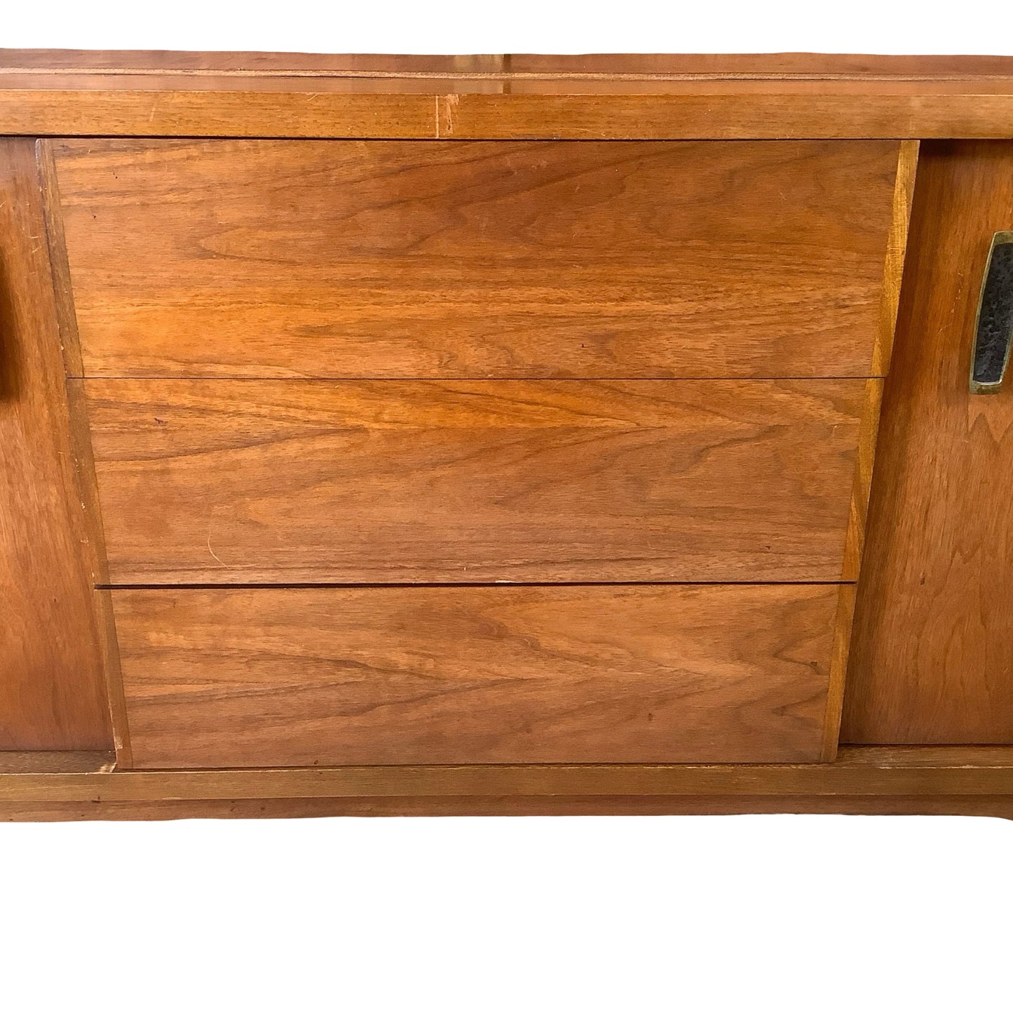 Vintage Mid-Century Modern Walnut Display Hutch, China Cabinet