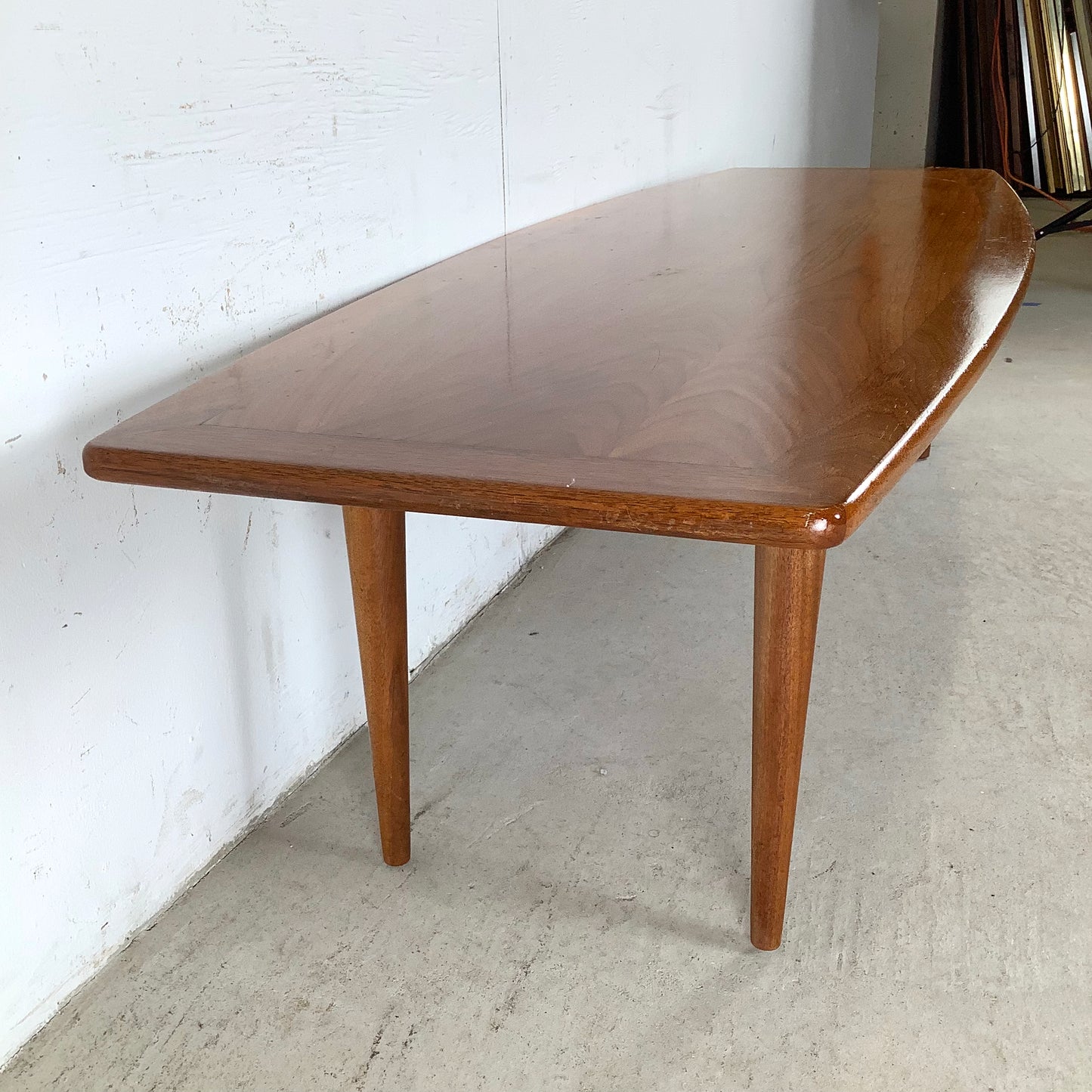Scandinavian Modern Surfboard Teak Coffee Table