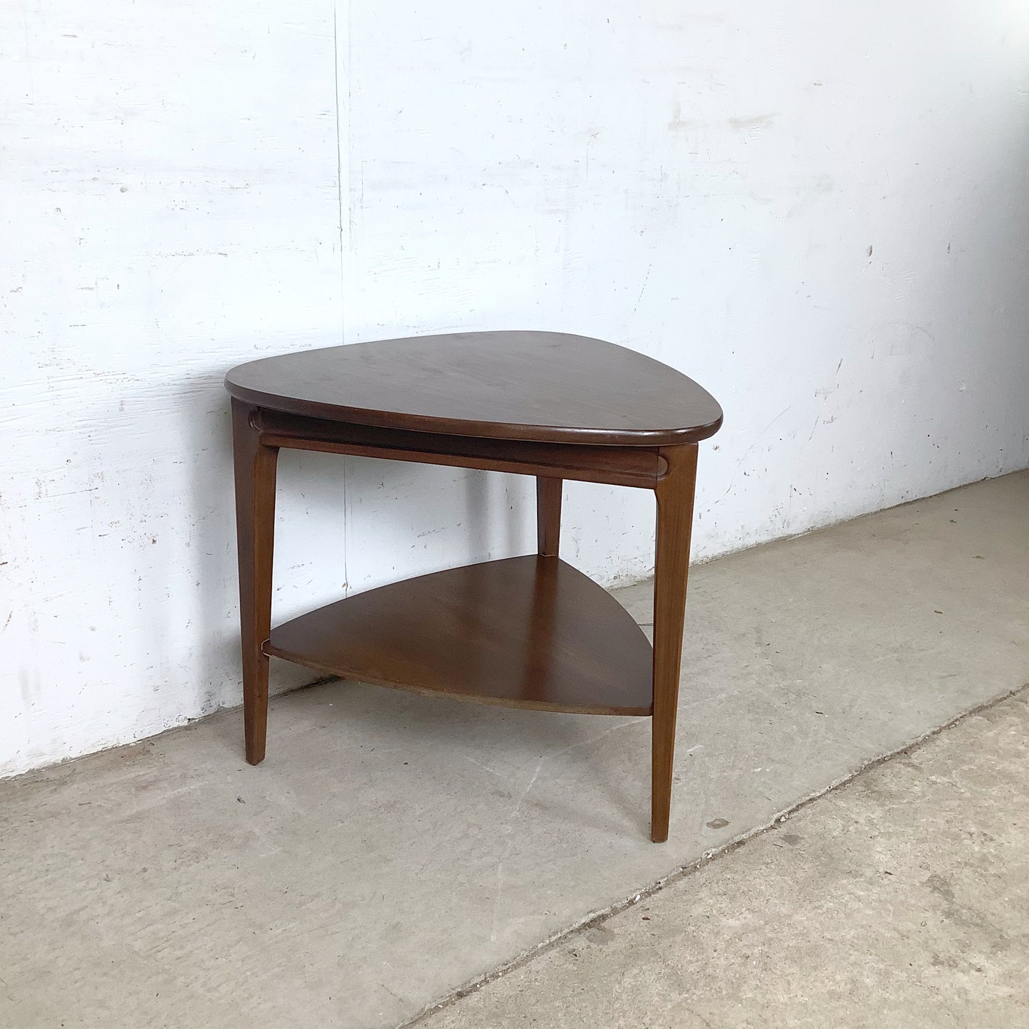 Pair of Two-Tier Triangular End Tables | Mid-Century Modern