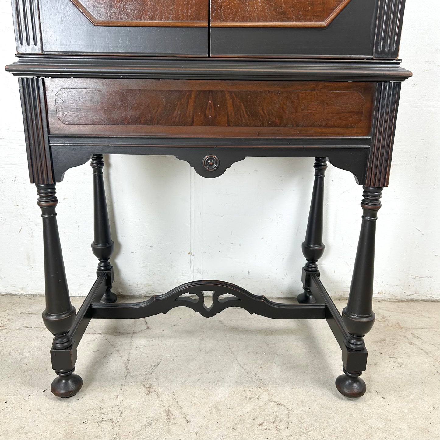 Tall Traditional Modern Bar Cabinet With Dropfront