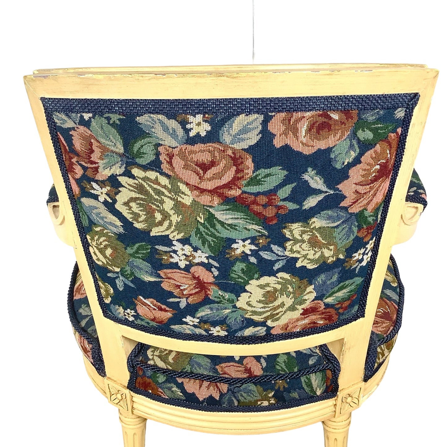 Vintage Louis XVI Style Painted Fauteuil | French Provincial Armchair  This painted fauteuil captures the timeless elegance of