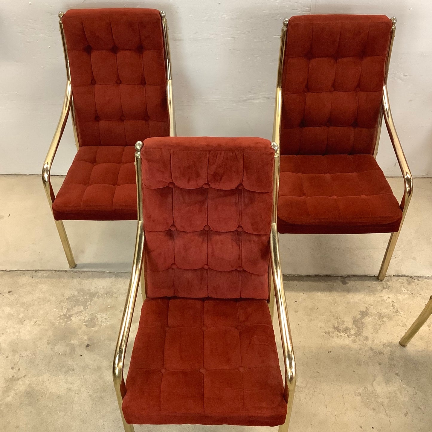 Vintage Modern Highback Red Dining Chairs by Chromcraft- Set of Six