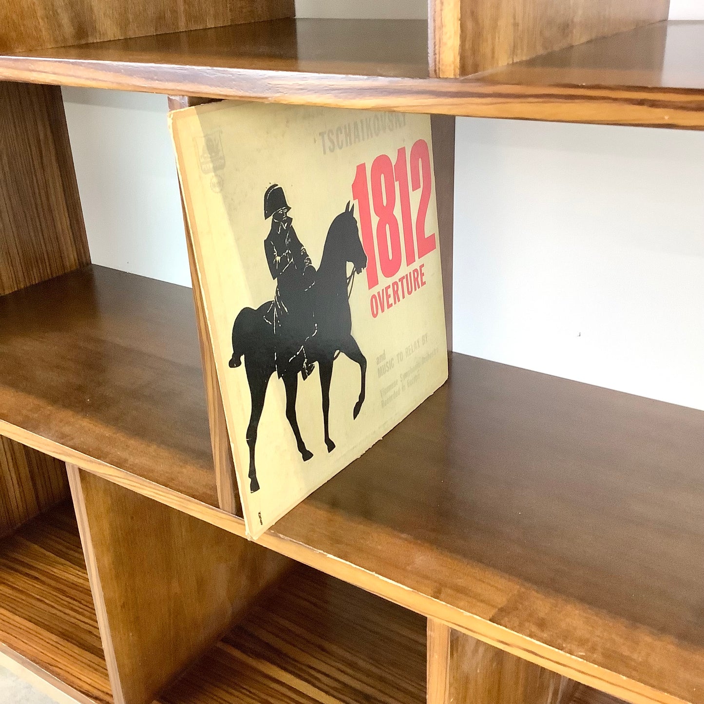 Modern Zebrawood Cube Shelf with Chrome Sled Base