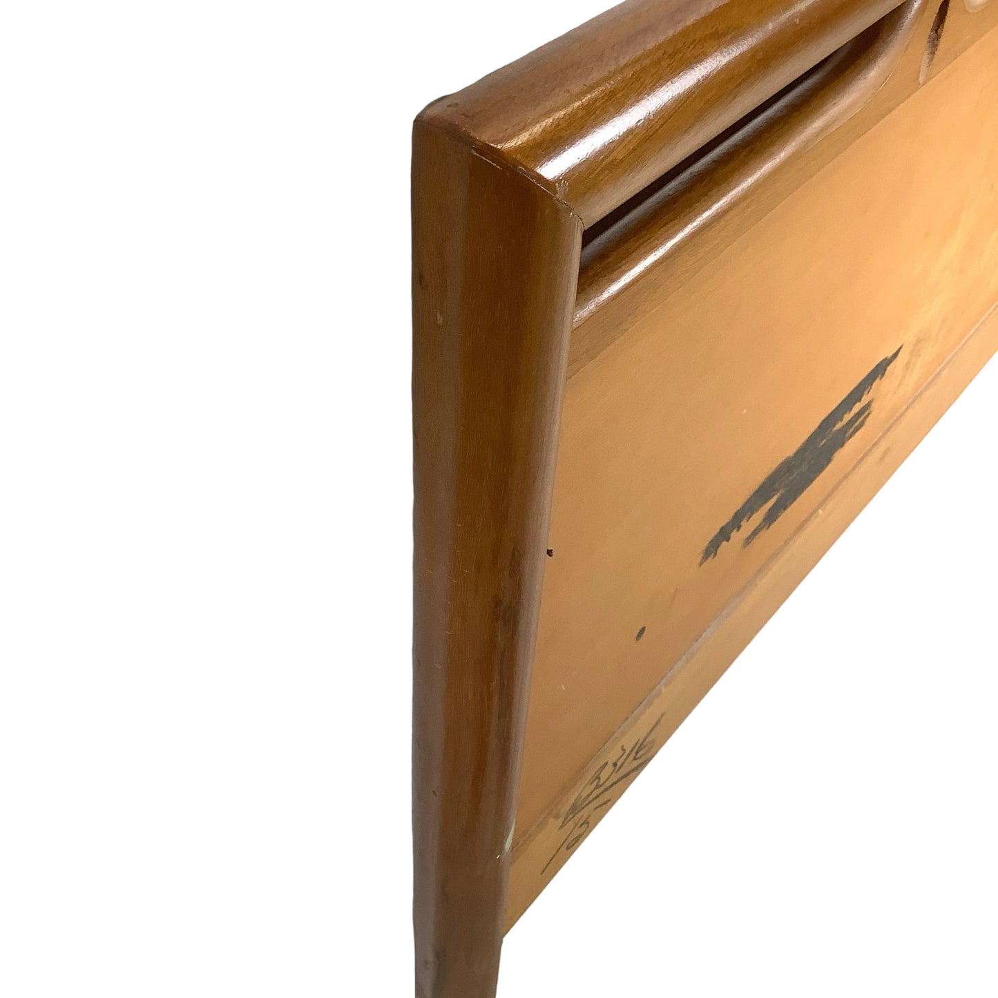 Mid-Century Modern Walnut Headboard | Vintage Full Size | Sculptural Cutout Detail