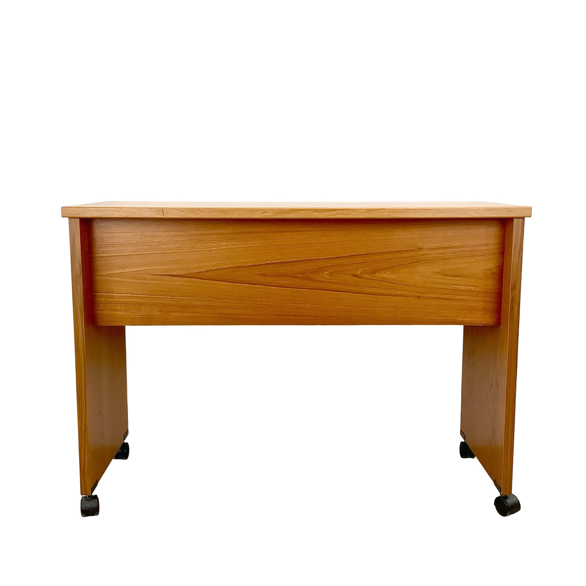 Vintage Mid-Century Modern Teak Rolling Desk and Console Table