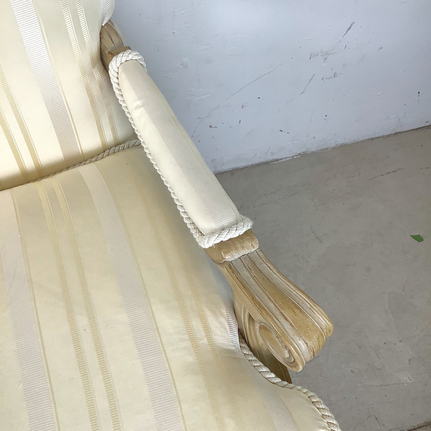 Vintage Pair of Louis XV–Style Bergère Chairs with Curved Frames