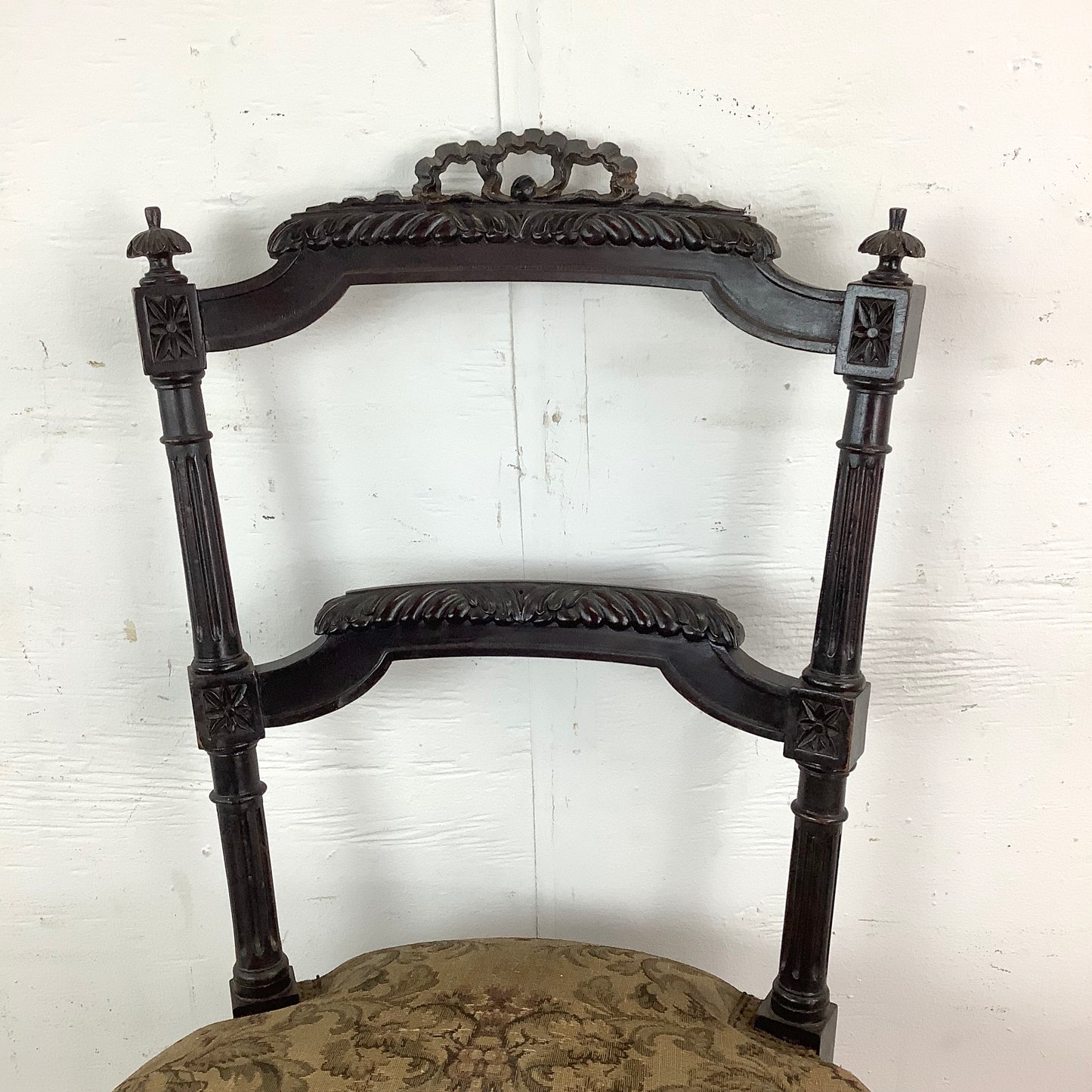 Graceful Napoleon III Style Side Chair with Floral Upholstery