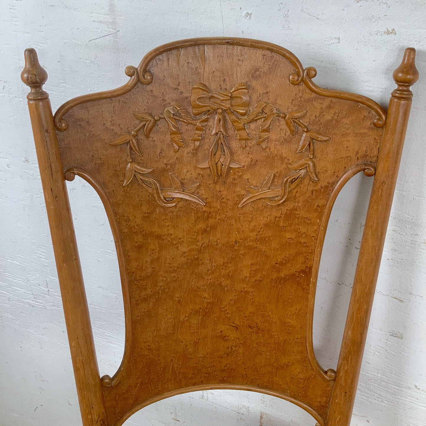 Antique Ribbon & Garland Caned Seat Side Chairs – Pair