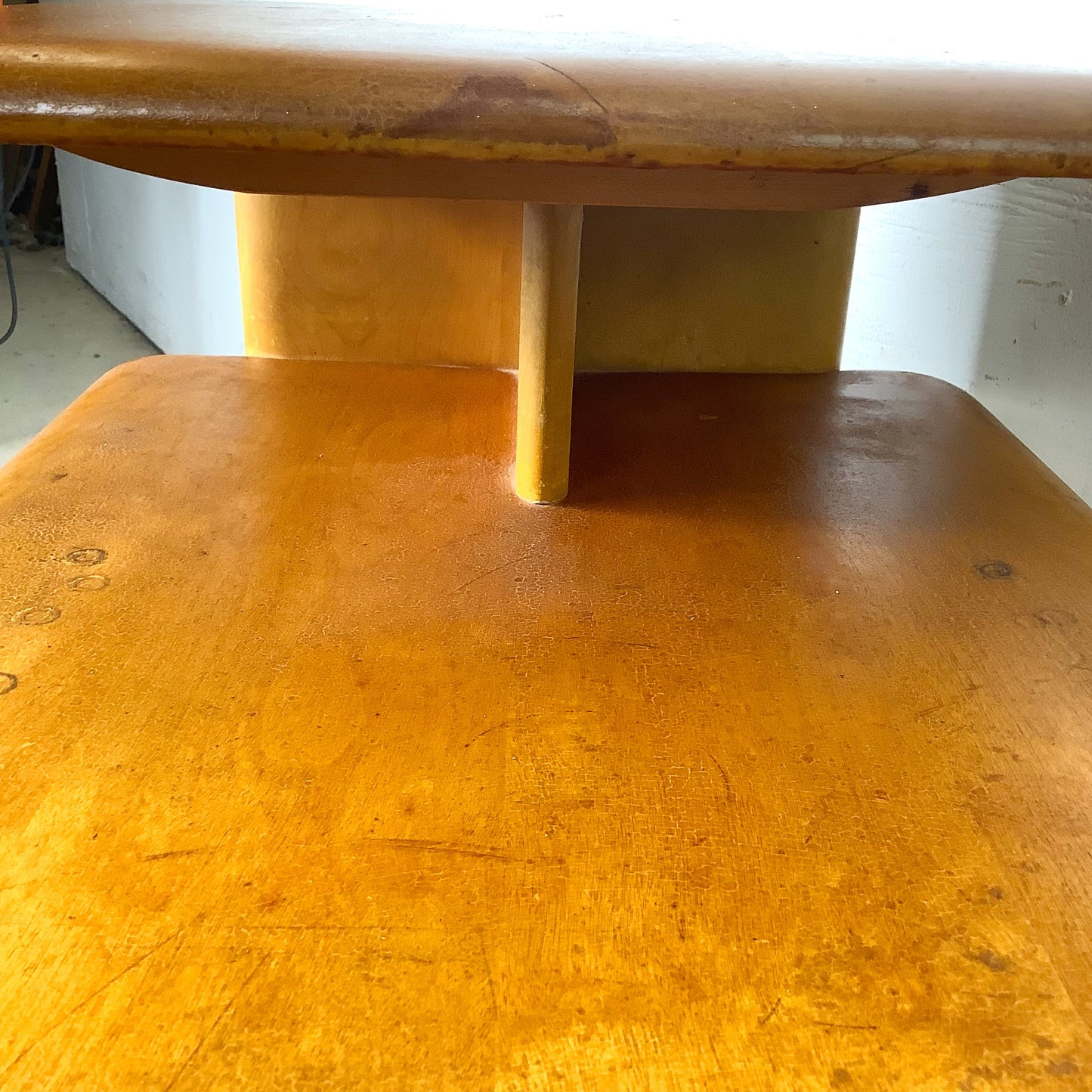 Vintage Heywood-Wakefield Birch Step End Table | Mid-Century Modern Two-Tier Side Table