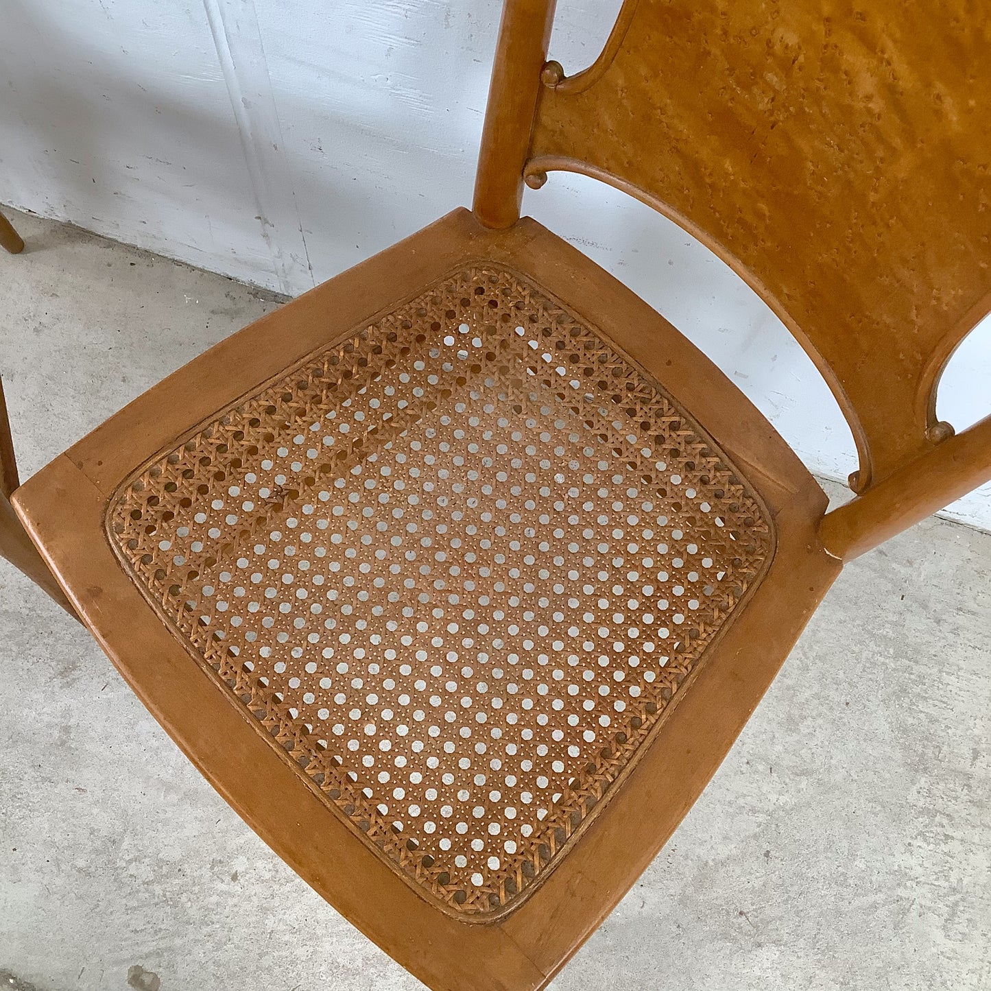 Antique Ribbon & Garland Caned Seat Side Chairs – Pair