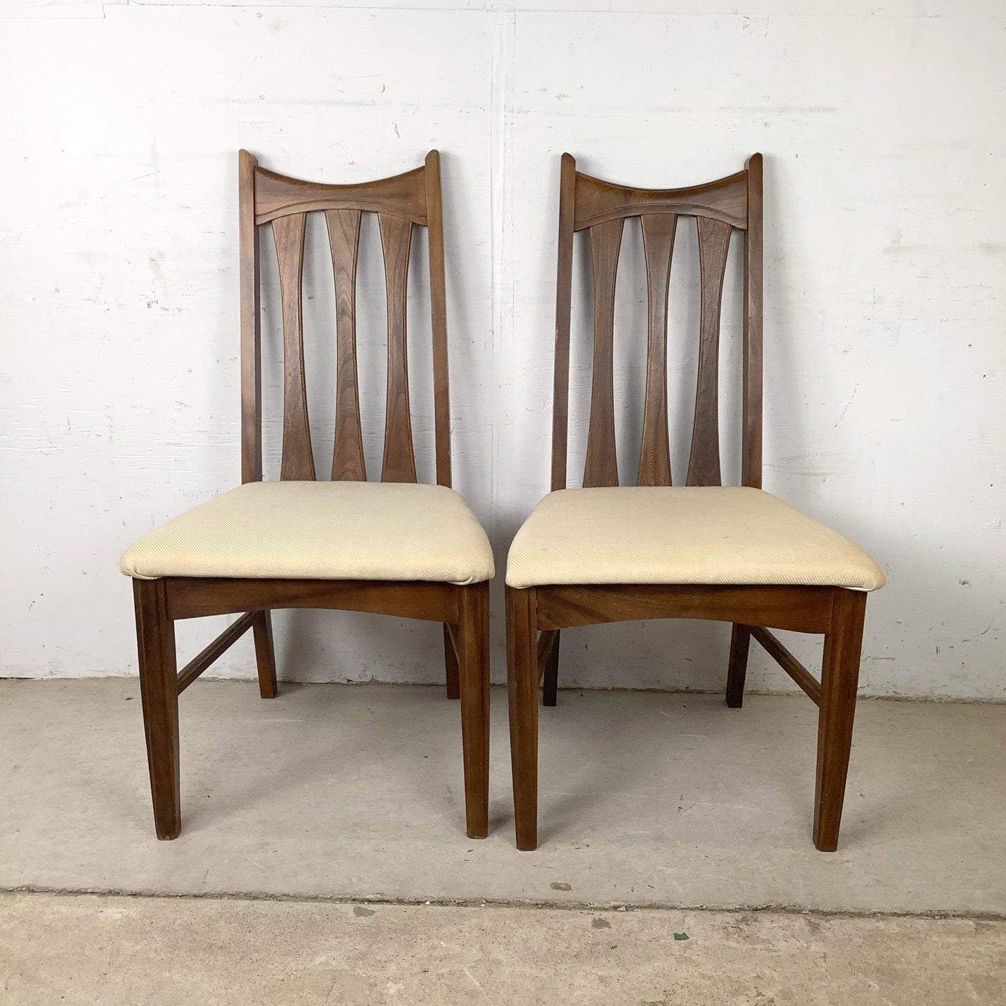 Set of Six Mid-Century Walnut Dining Chairs