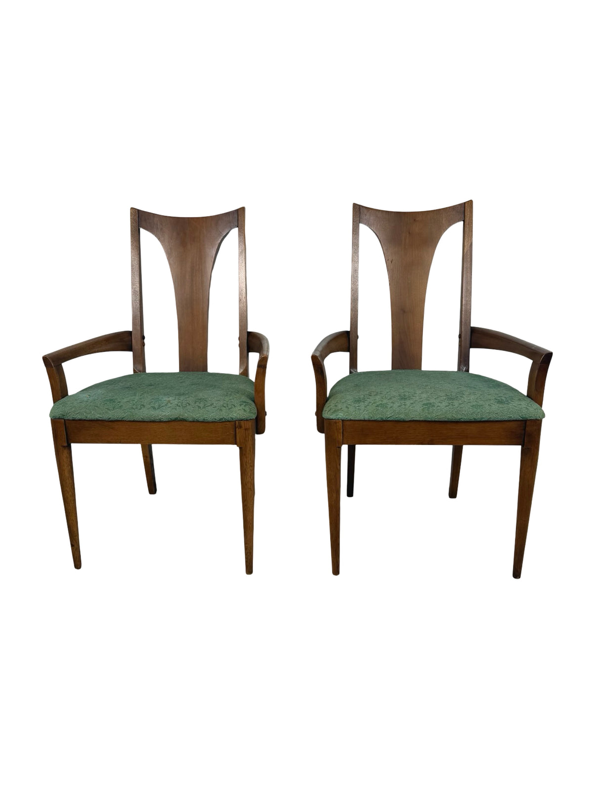 Vintage Broyhill / Lenoir Chair Company Sculptural High-Back Armchairs – Pair