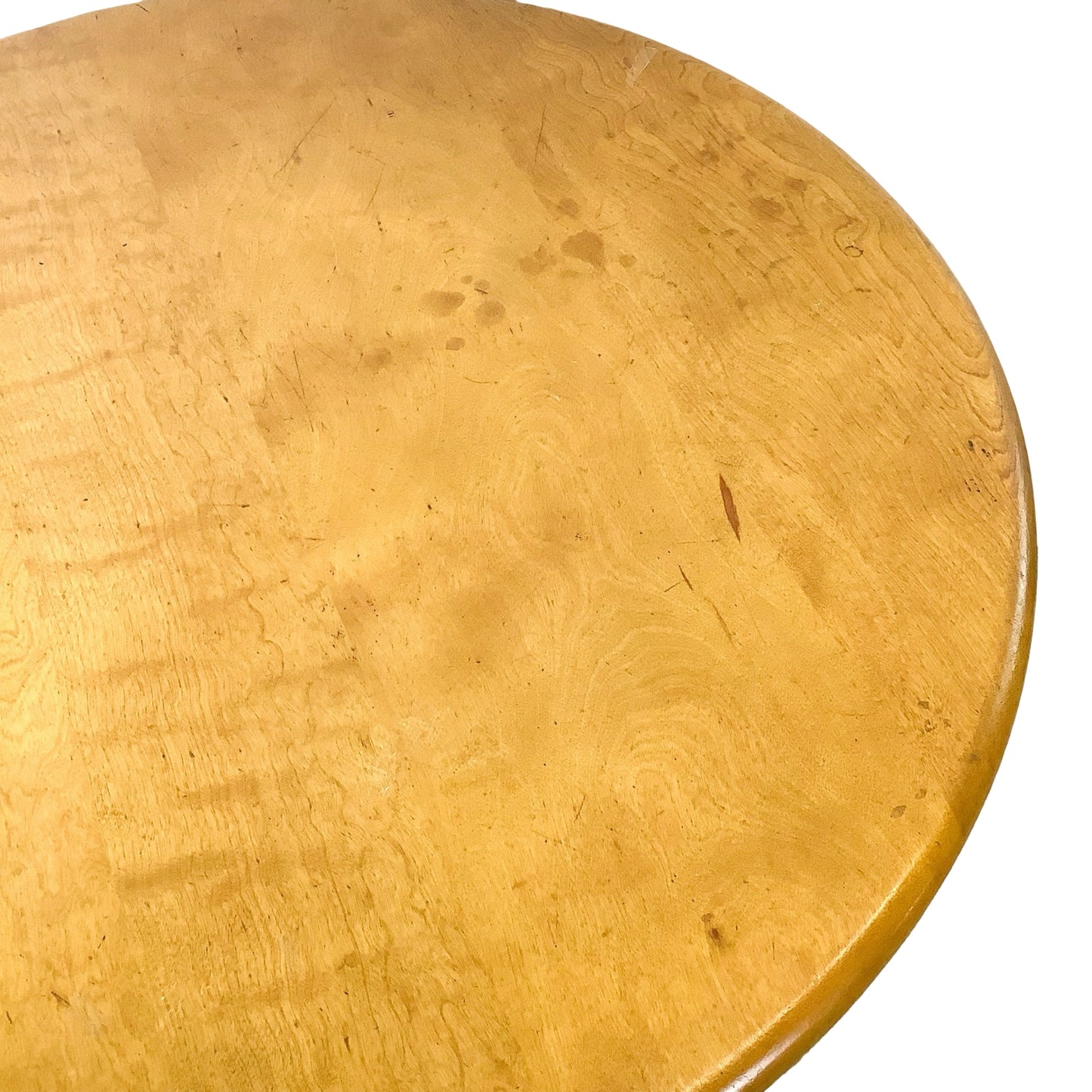 Heywood-Wakefield Solid Birch Lazy Susan Revolving Coffee Table (Wheat Finish)