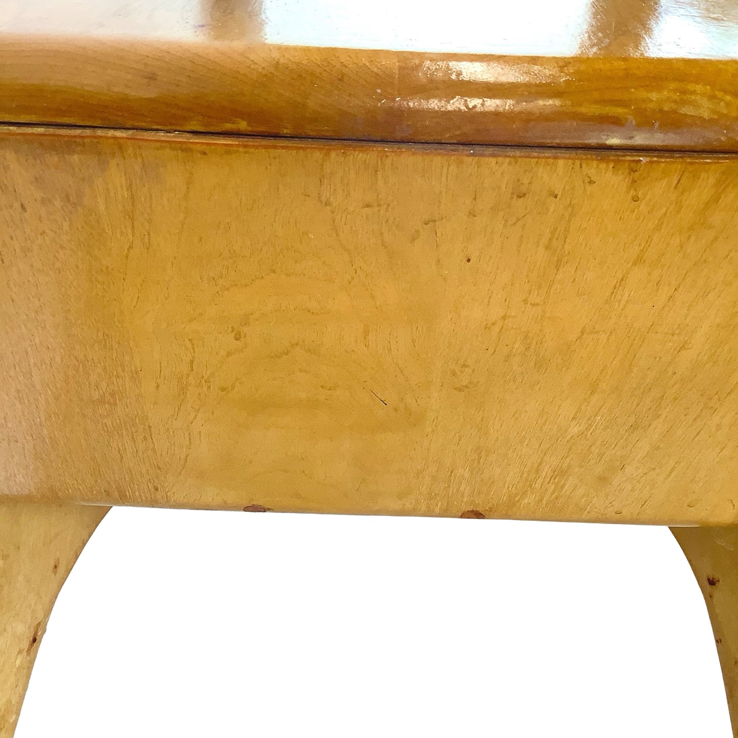 Heywood-Wakefield Solid Birch Encore Open Cubby Lamp Table (Wheat Finish)