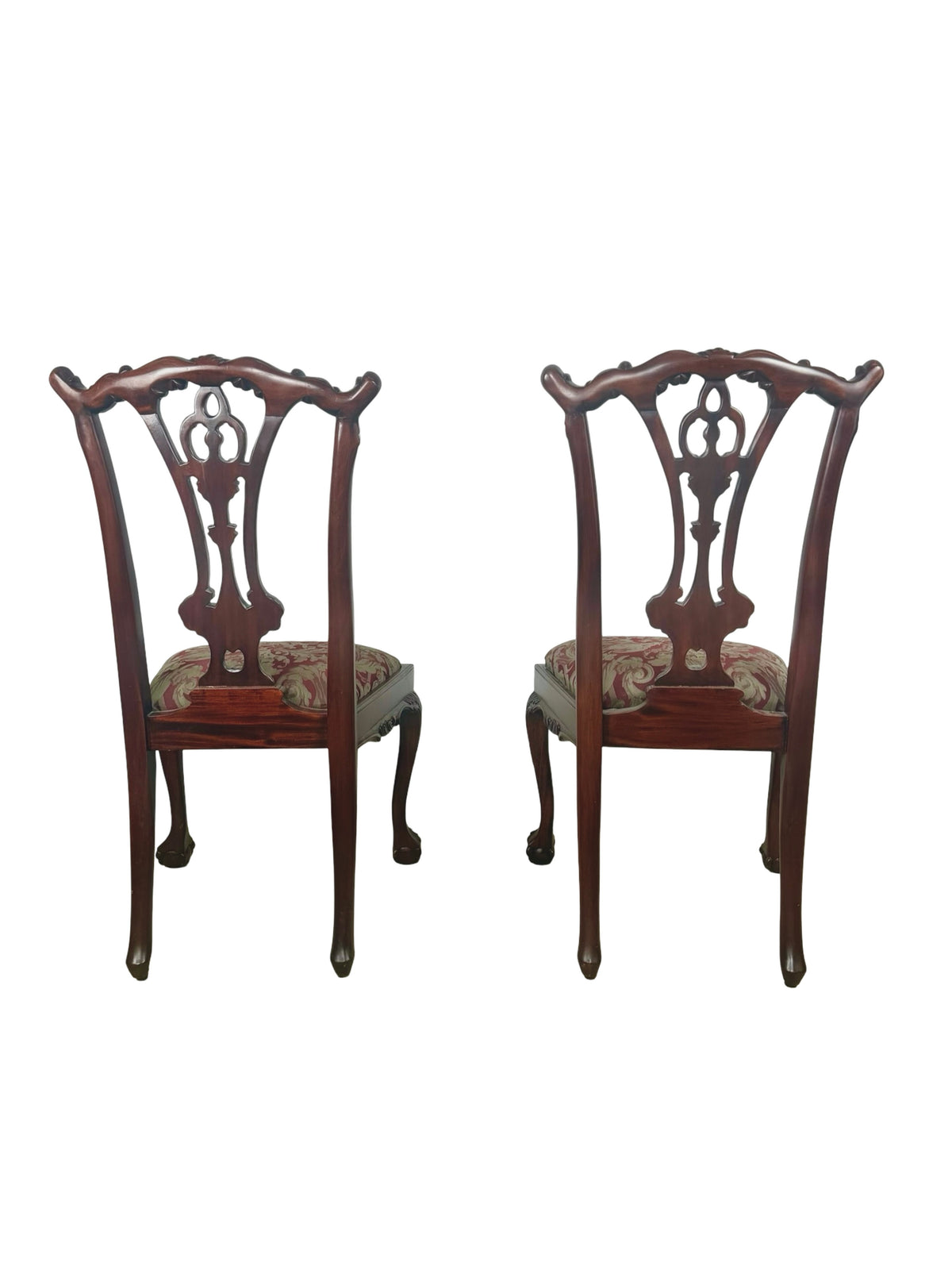 Set of 4 Chippendale-Style Mahogany Dining Chairs with Carved Ball-and-Claw Feet