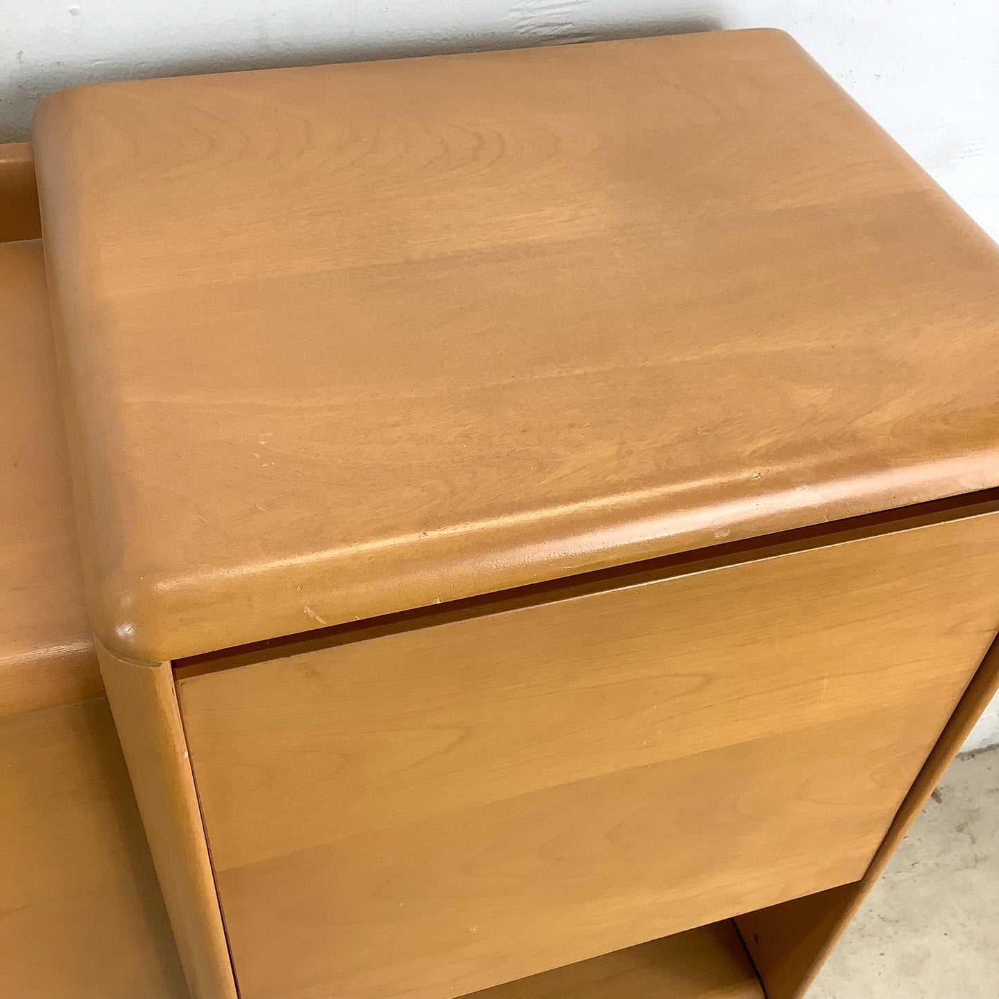 Vintage Storage Headboard With Built in Nightstands by Heywood-Wakefield