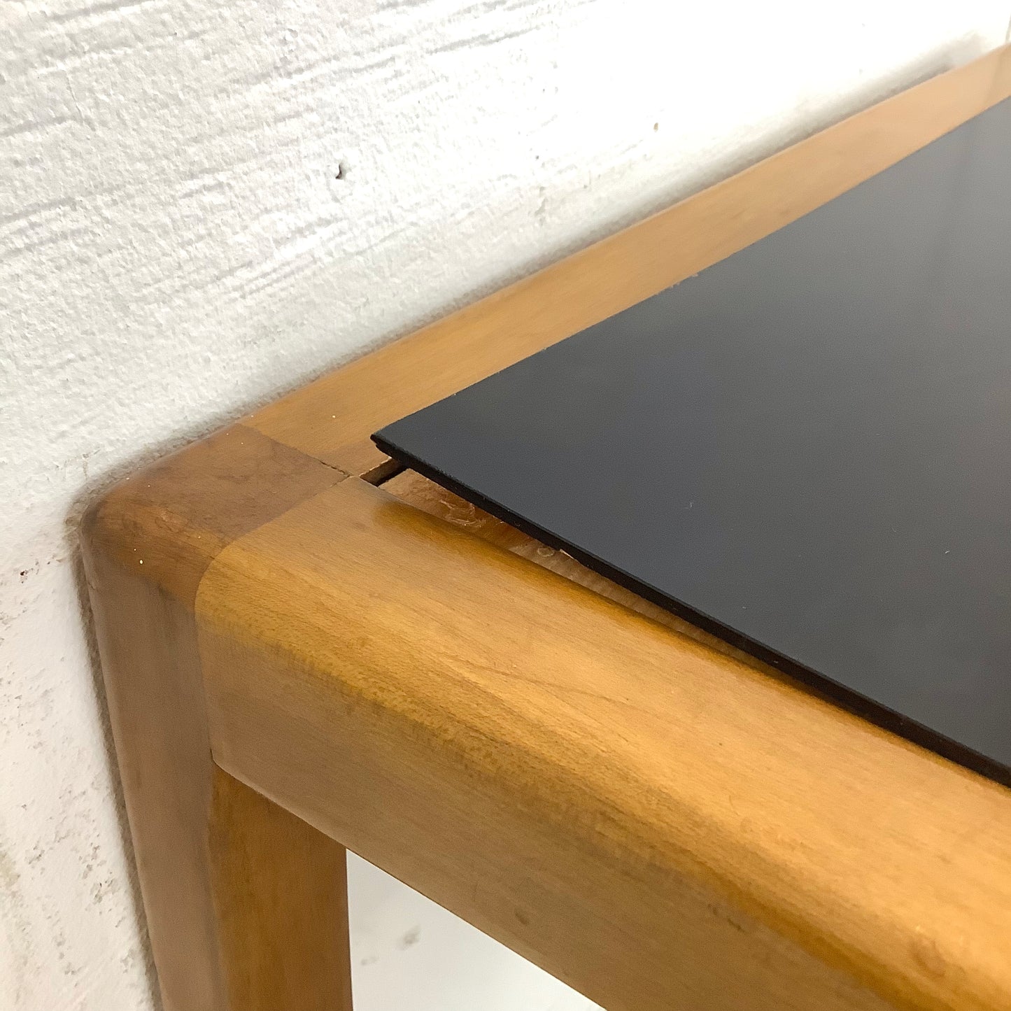 Mid-Century Modern Walnut Nesting Tables with Black Tops