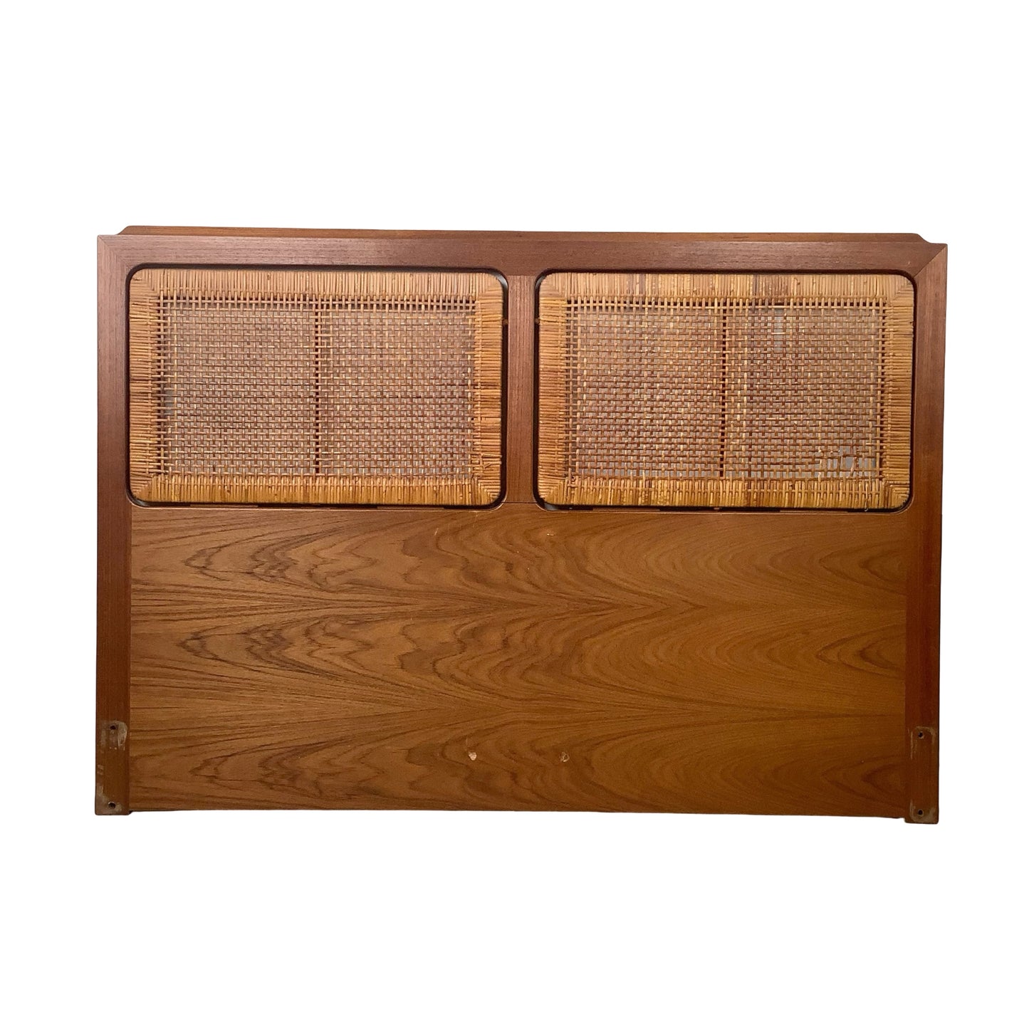 VintageModern Scandinavian Style Teak & Cane Full Headboard