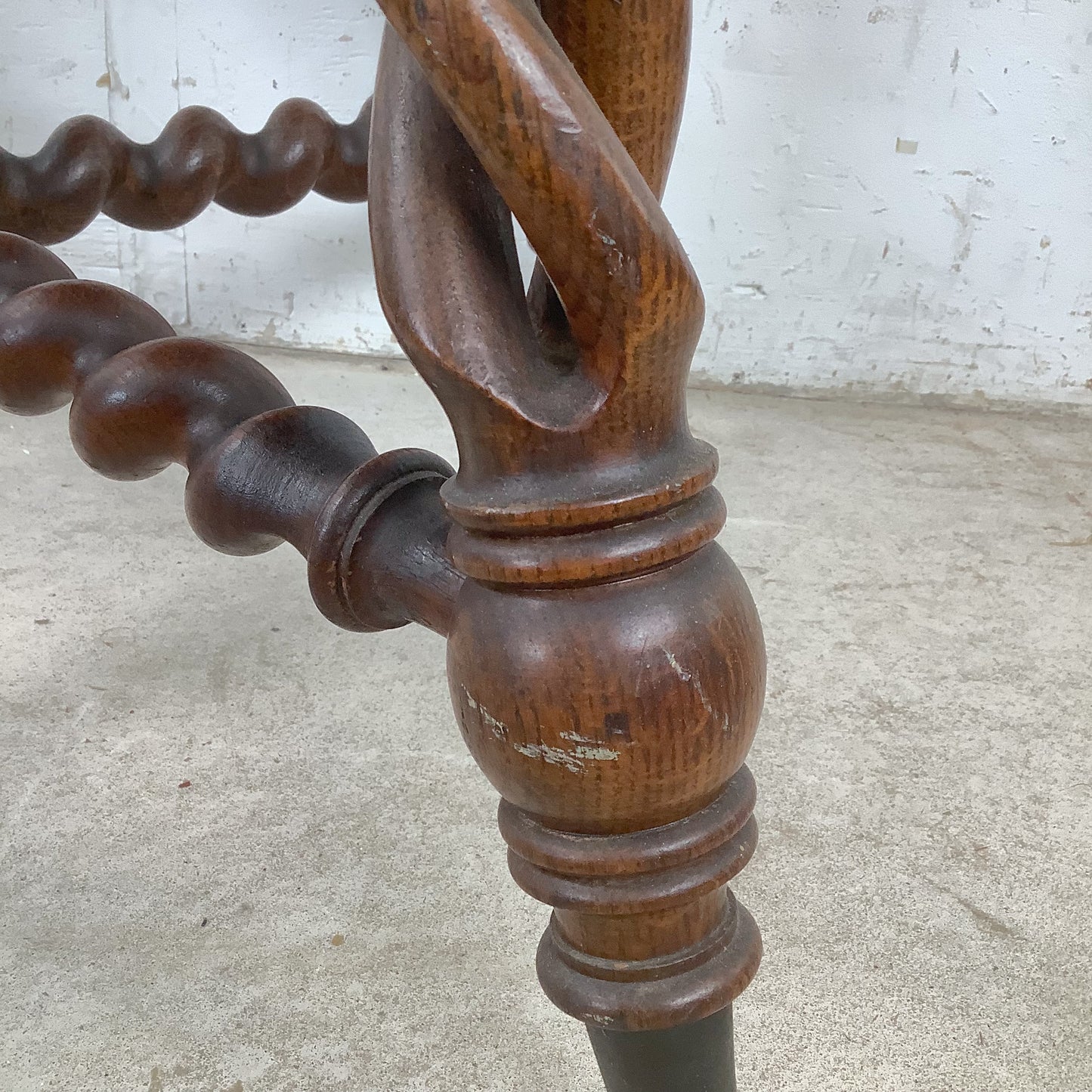 Antique Wood Table with Ball and Claw Feet