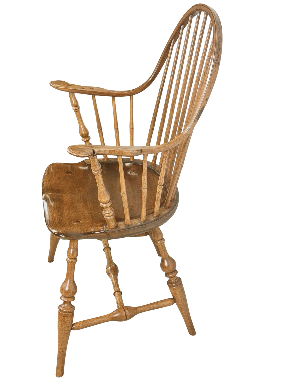 Antique Continuous-Arm Windsor Spindle-Back Wooden Chair