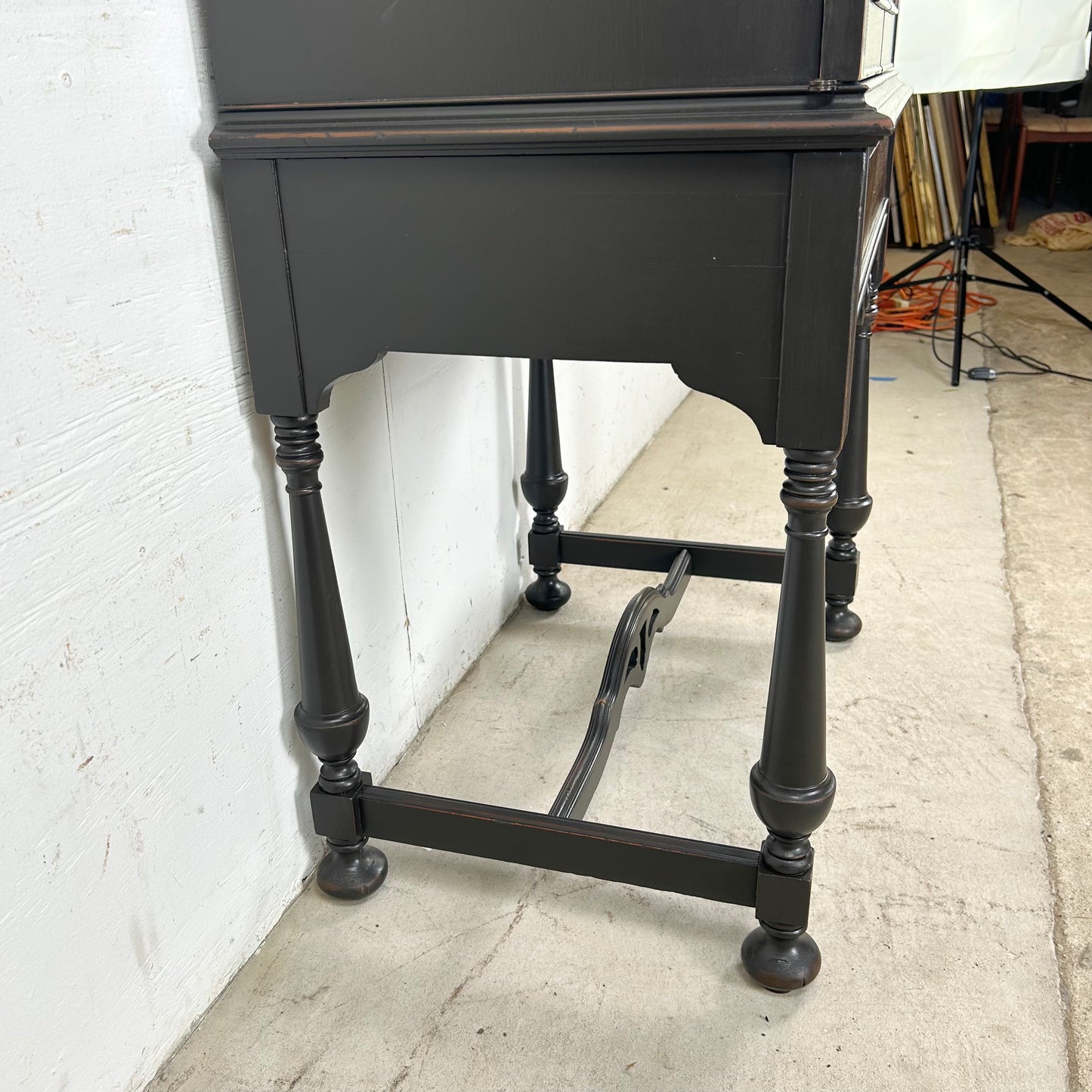 Tall Traditional Modern Bar Cabinet With Dropfront