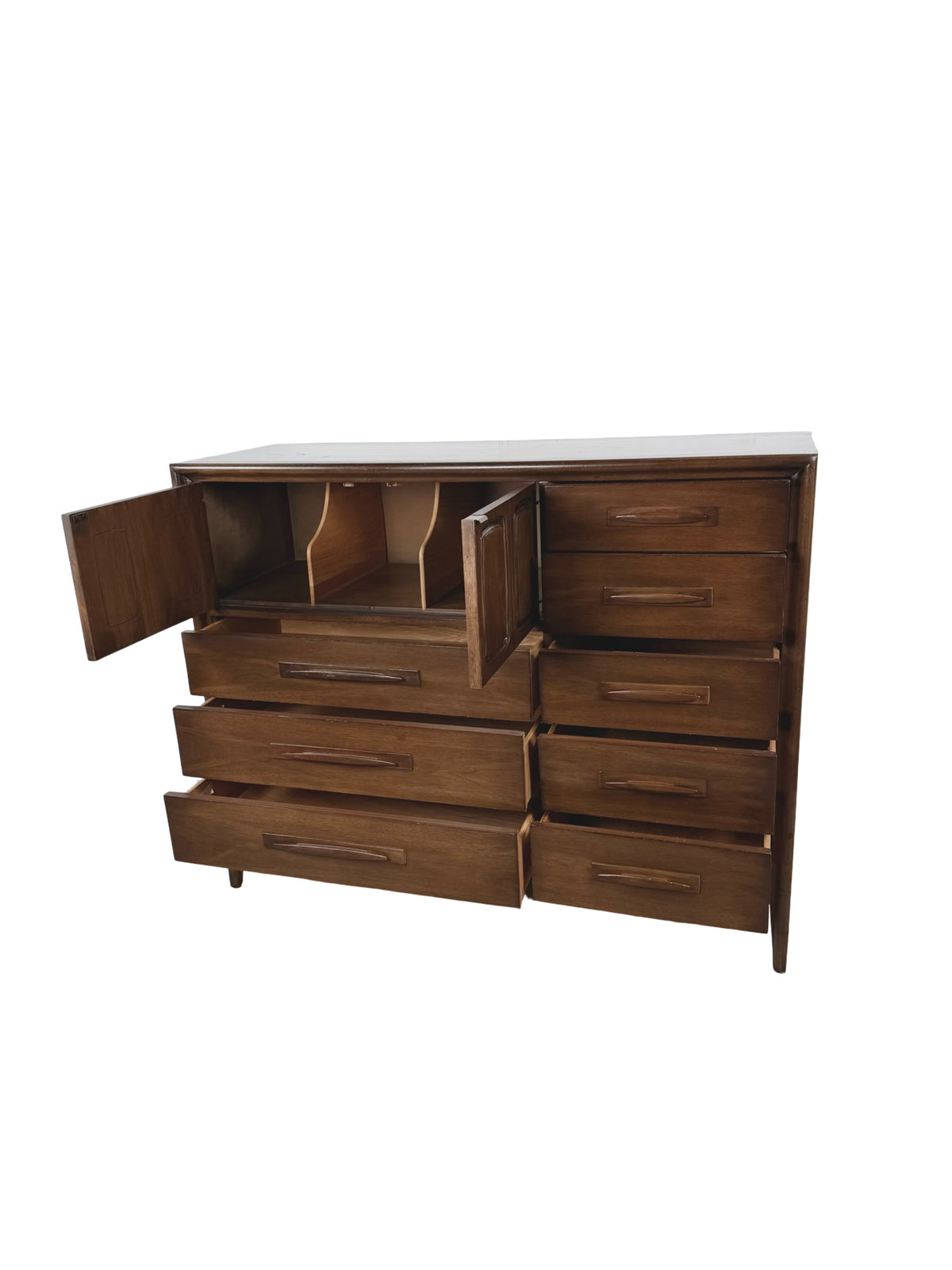 Broyhill Emphasis Mid-Century Modern Gentleman’s Chest — Eight-Drawer Dresser