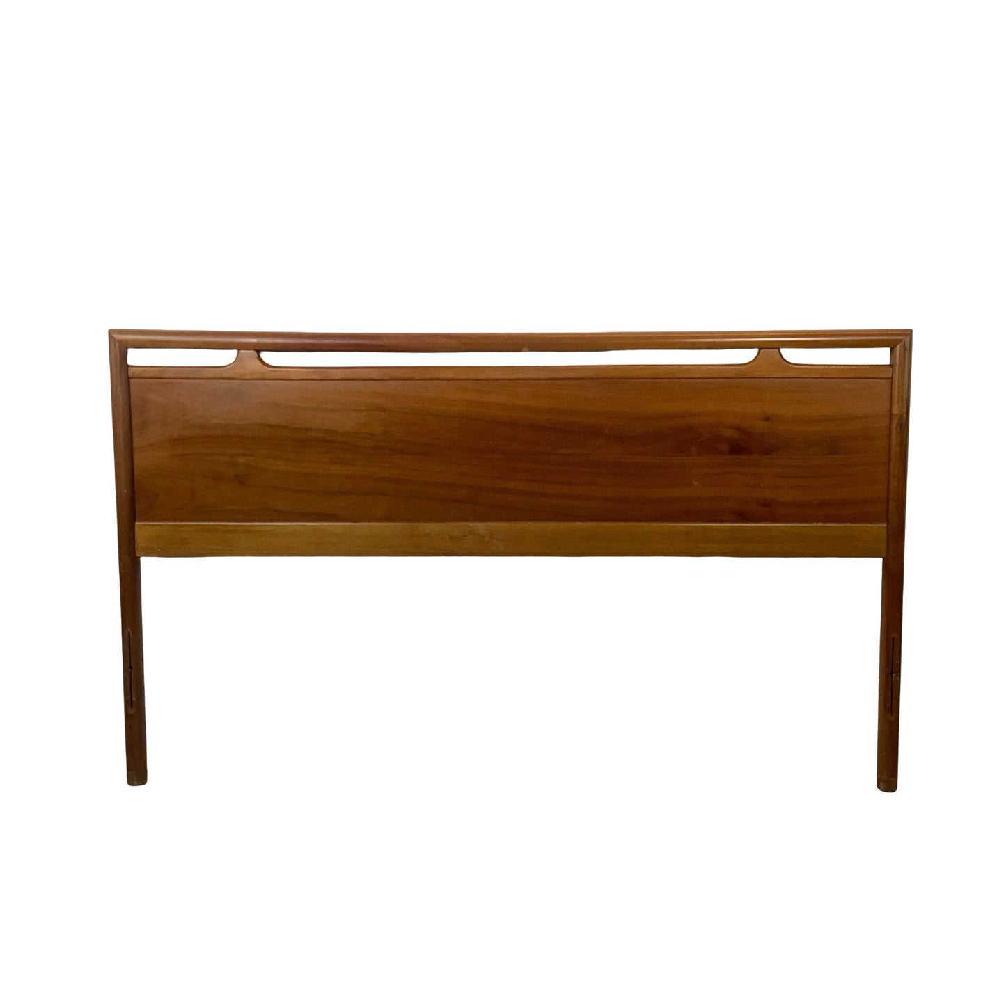 Mid-Century Modern Walnut Headboard | Vintage Full Size | Sculptural Cutout Detail