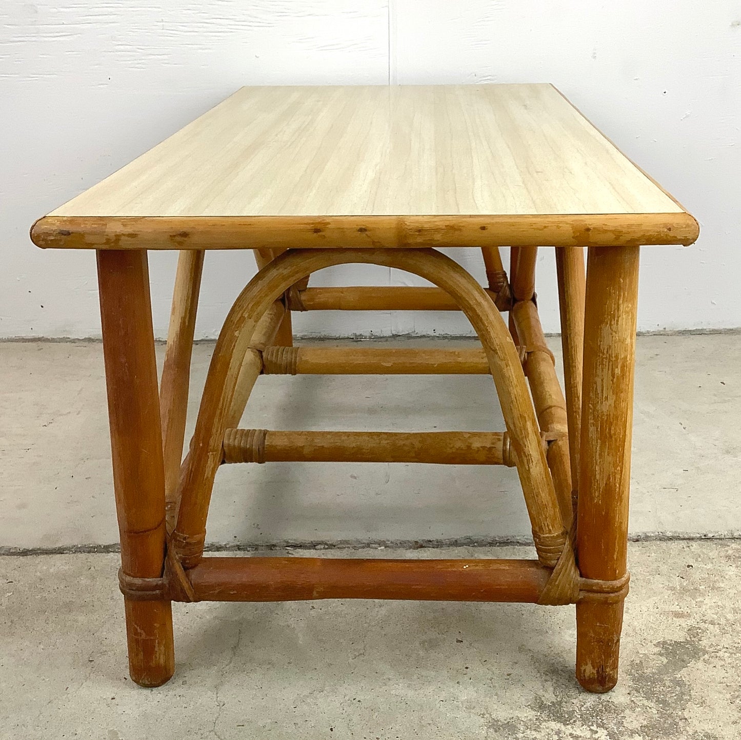 Vintage Coastal Rattan Coffee Table