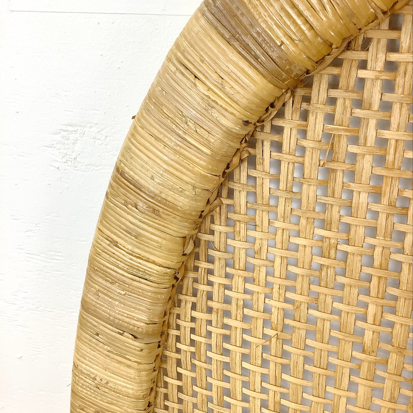 Vintage Coastal Arch Rattan Headboard- Twin
