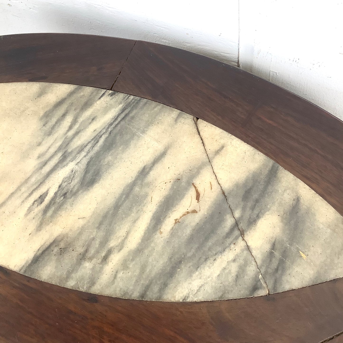 20th Century Chinese Export Center Table Wtih Stone Top and Decorative Inlay