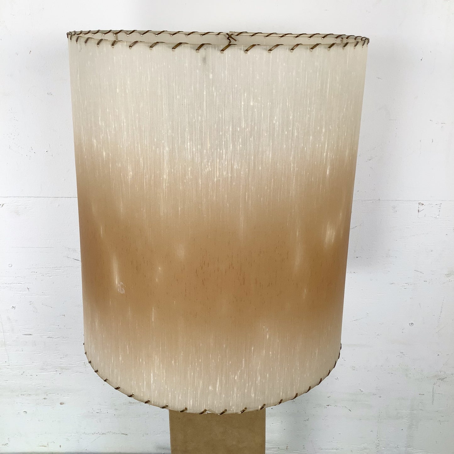 Vintage Architectural Table Lamp with Wrapped Column and Clear Lucite Base