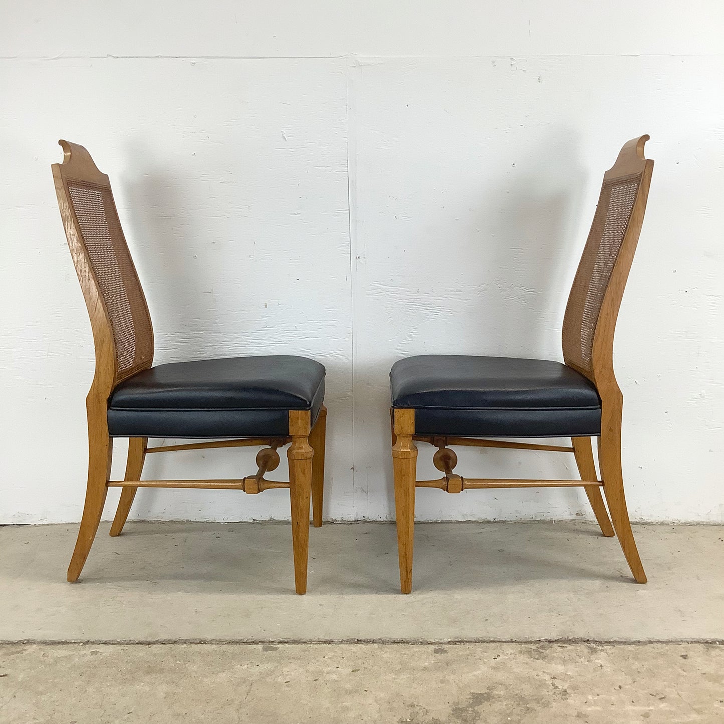 Vintage Cane Back Dining Chairs- 4