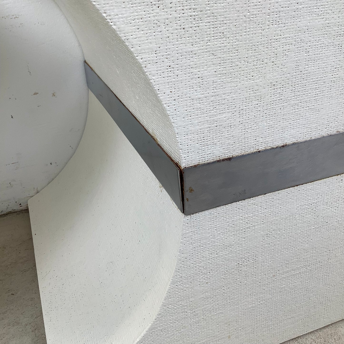 Vintage Grasscloth Hourglass Pedestal Tables, after Karl Springer