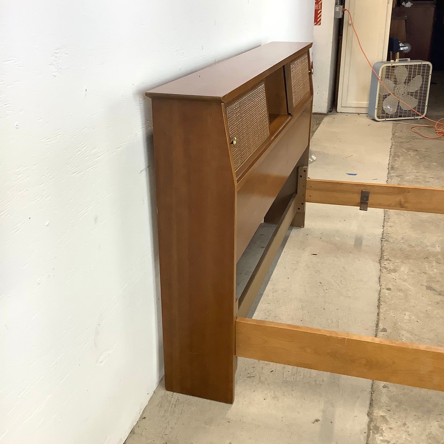 Vintage Mid-Century Bed Frame with Storage- Full